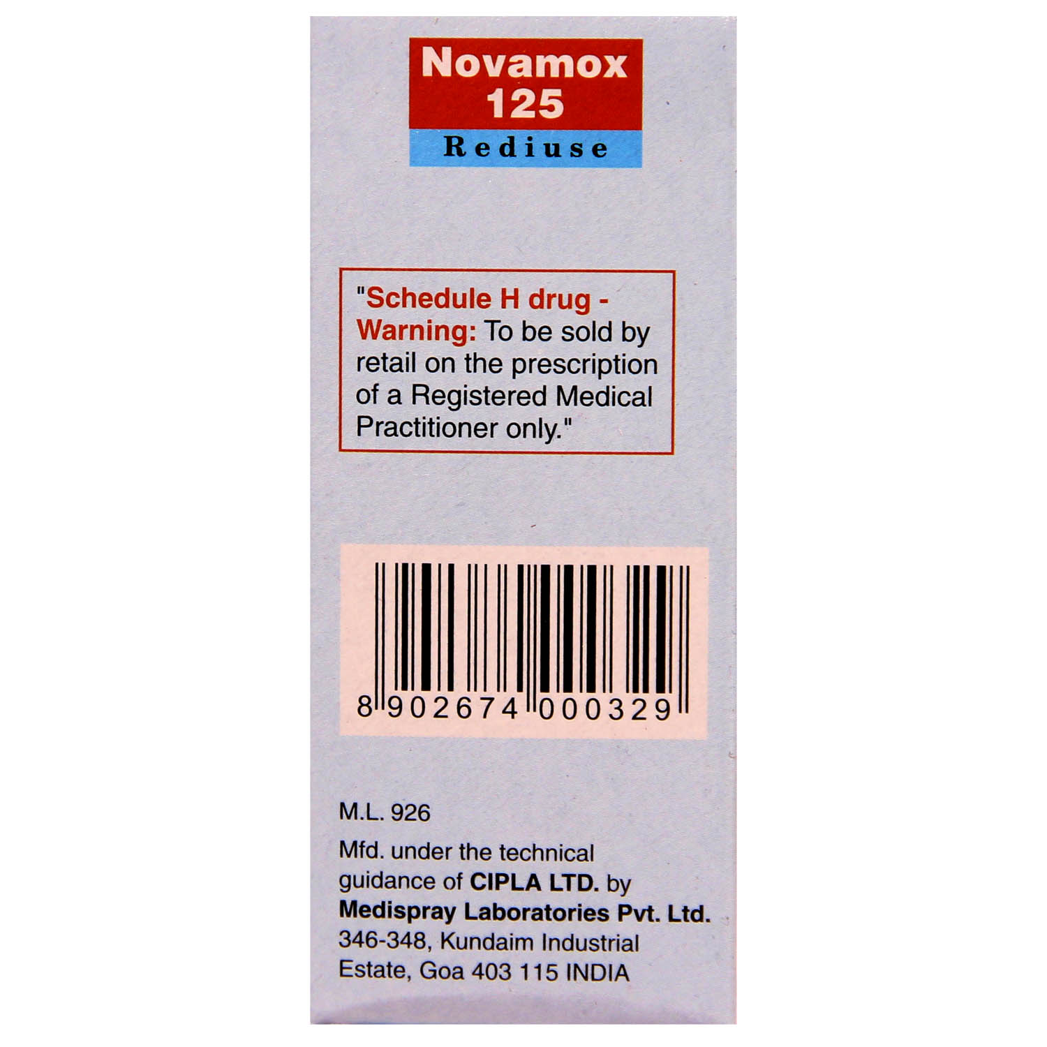 Novamox 125 Rediuse Oral Suspension 30 ml, Pack of 1 ORAL SUSPENSION Novamox 125 Rediuse Oral Suspension 30 ml, Pack of 1 ORAL SUSPENSION