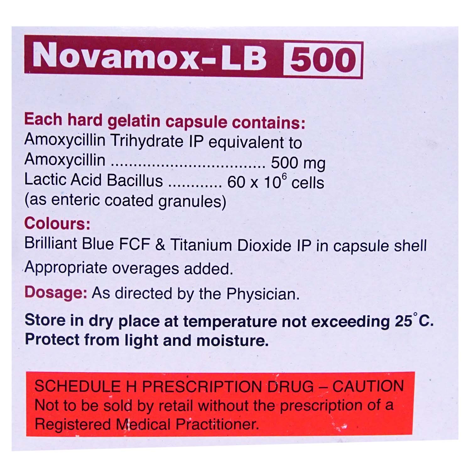 Novamox-LB 500 Capsule 10's, Pack of 10 CapsuleS Novamox-LB 500 Capsule 10's, Pack of 10 CapsuleS