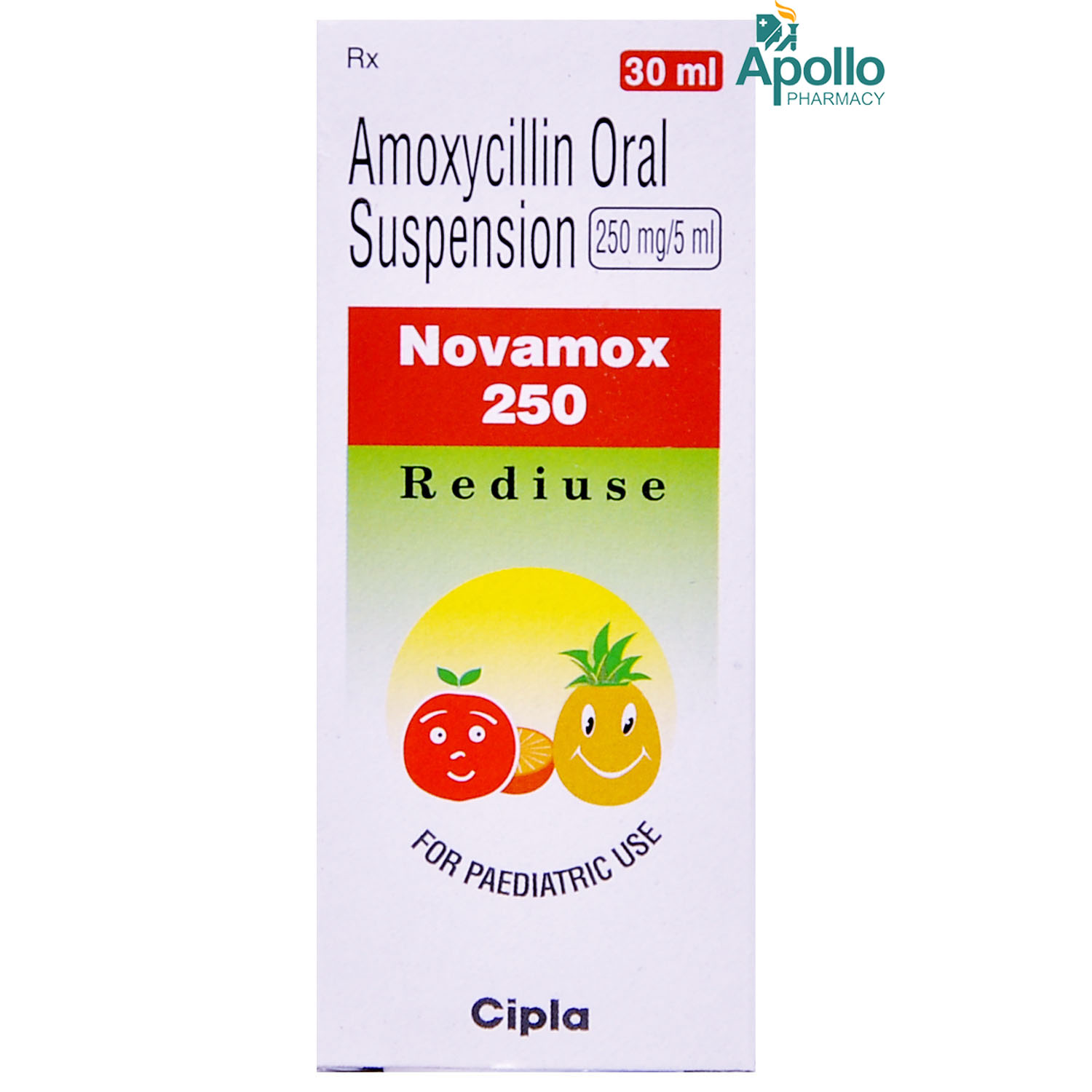 Novamox 250 Rediuse Oral Suspension 30 ml, Pack of 1 Suspension Novamox 250 Rediuse Oral Suspension 30 ml, Pack of 1 Suspension