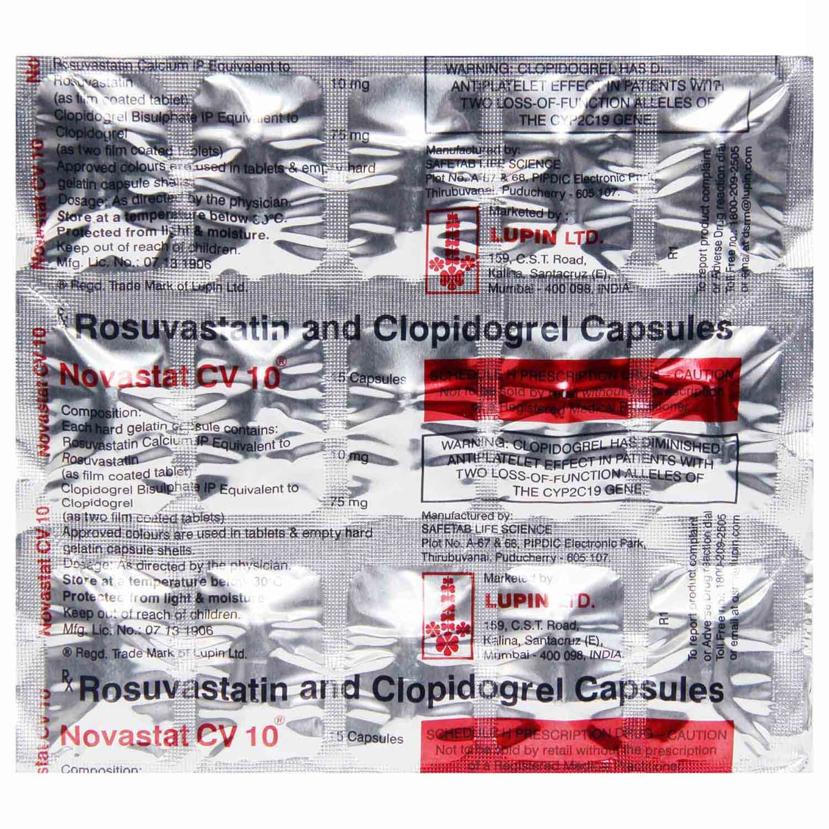 Novastat CV 10 Capsule 15's, Pack of 15 CAPSULES Novastat CV 10 Capsule 15's, Pack of 15 CAPSULES