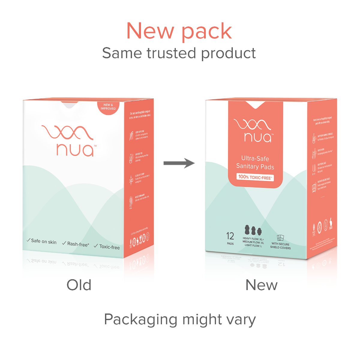 Nua Ultra-Safe Sanitary Pads with Security Shield Covers, 12 Count (3XL+, 5XL, 4L), Pack of 1 Nua Ultra-Safe Sanitary Pads with Security Shield Covers, 12 Count (3XL+, 5XL, 4L), Pack of 1