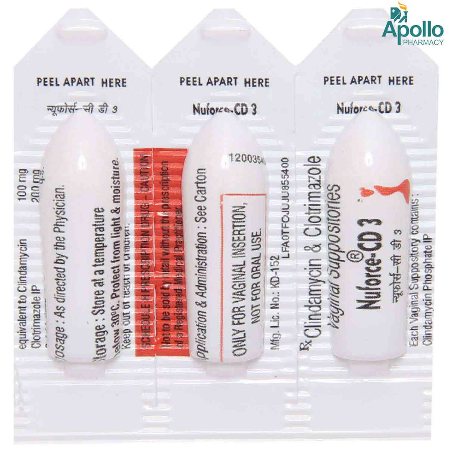 Nuforce CD 3 Vag Suppositories 3's, Pack of 3 SUPPOSITORYS Nuforce CD 3 Vag Suppositories 3's, Pack of 3 SUPPOSITORYS