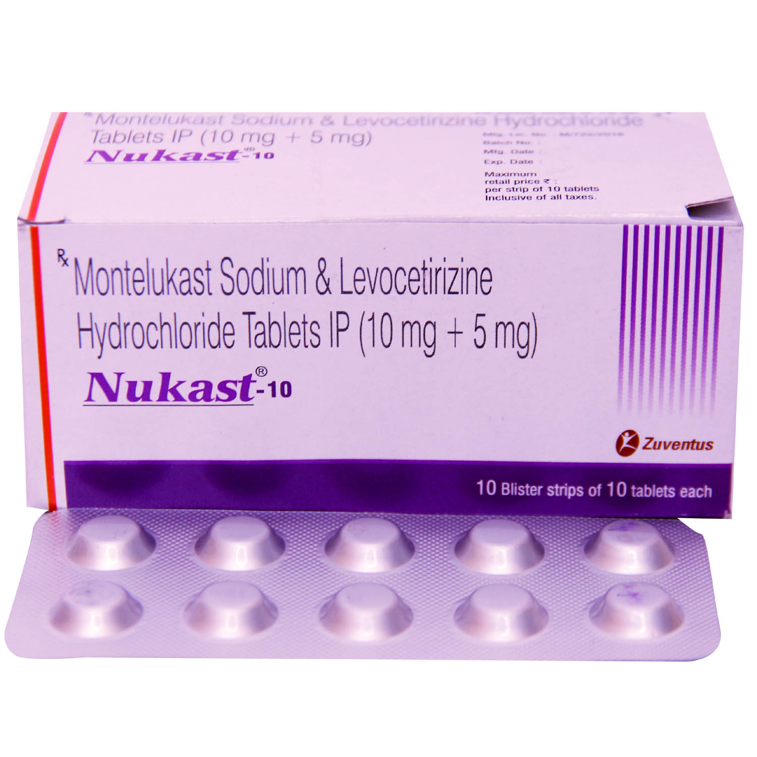 Nukast-10 Tablet 10's, Pack of 10 TABLETS Nukast-10 Tablet 10's, Pack of 10 TABLETS