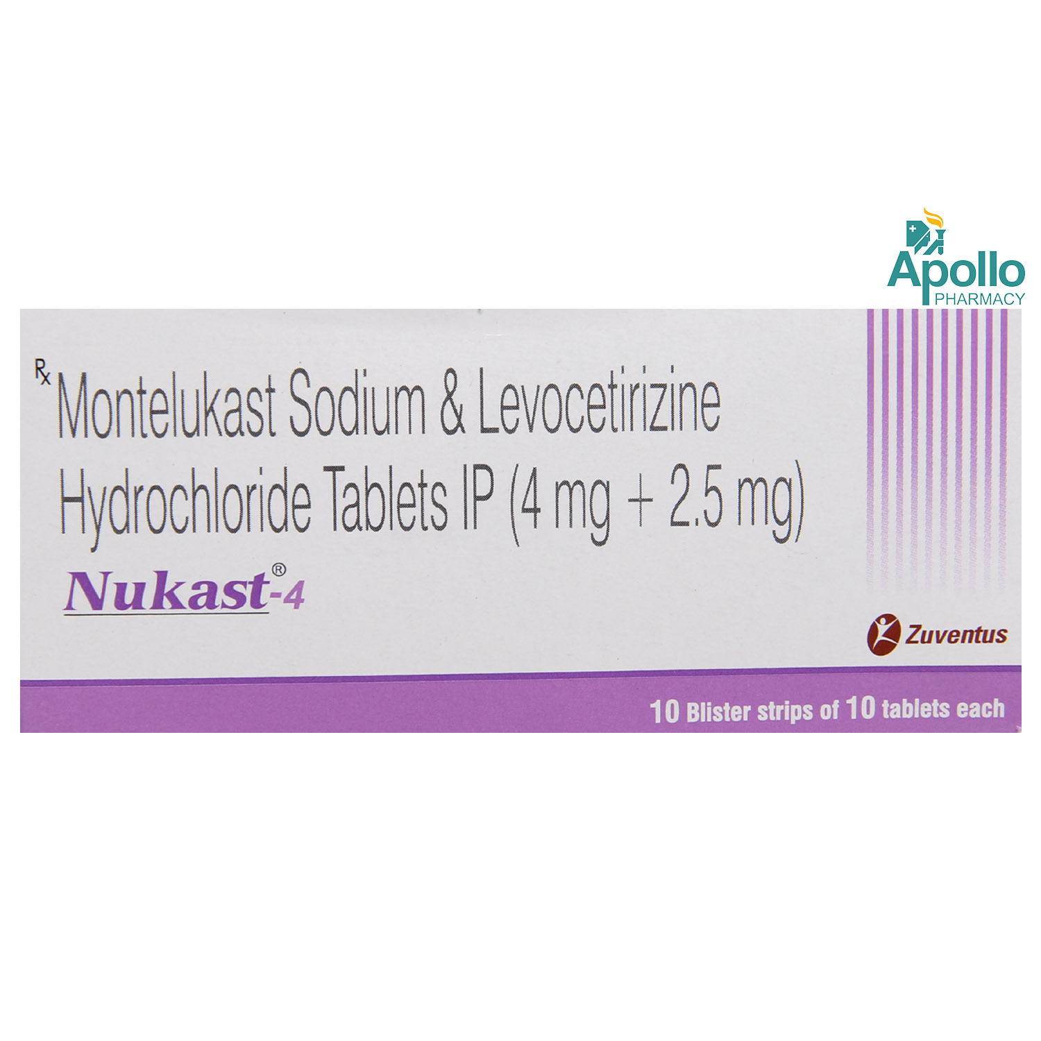 Buy Nukast 4 mg Tablet 10's Online