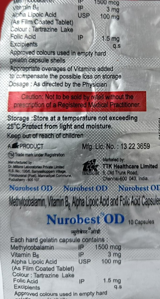 Nurobest OD Tablet 10's, Pack of 10 CAPSULES Nurobest OD Tablet 10's, Pack of 10 CAPSULES