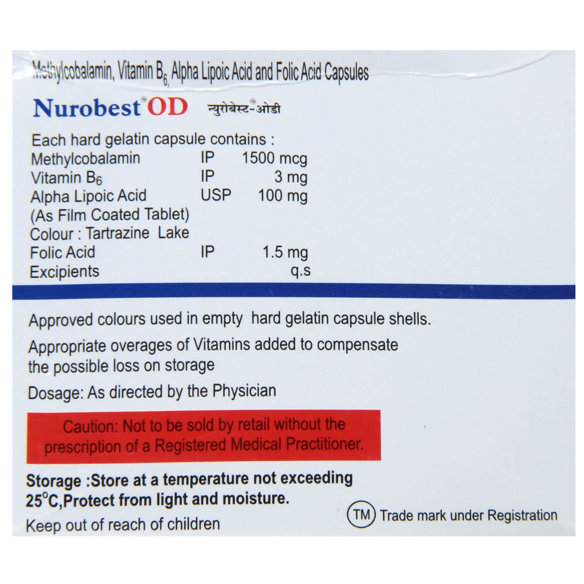 Nurobest OD Tablet 10's, Pack of 10 CAPSULES Nurobest OD Tablet 10's, Pack of 10 CAPSULES