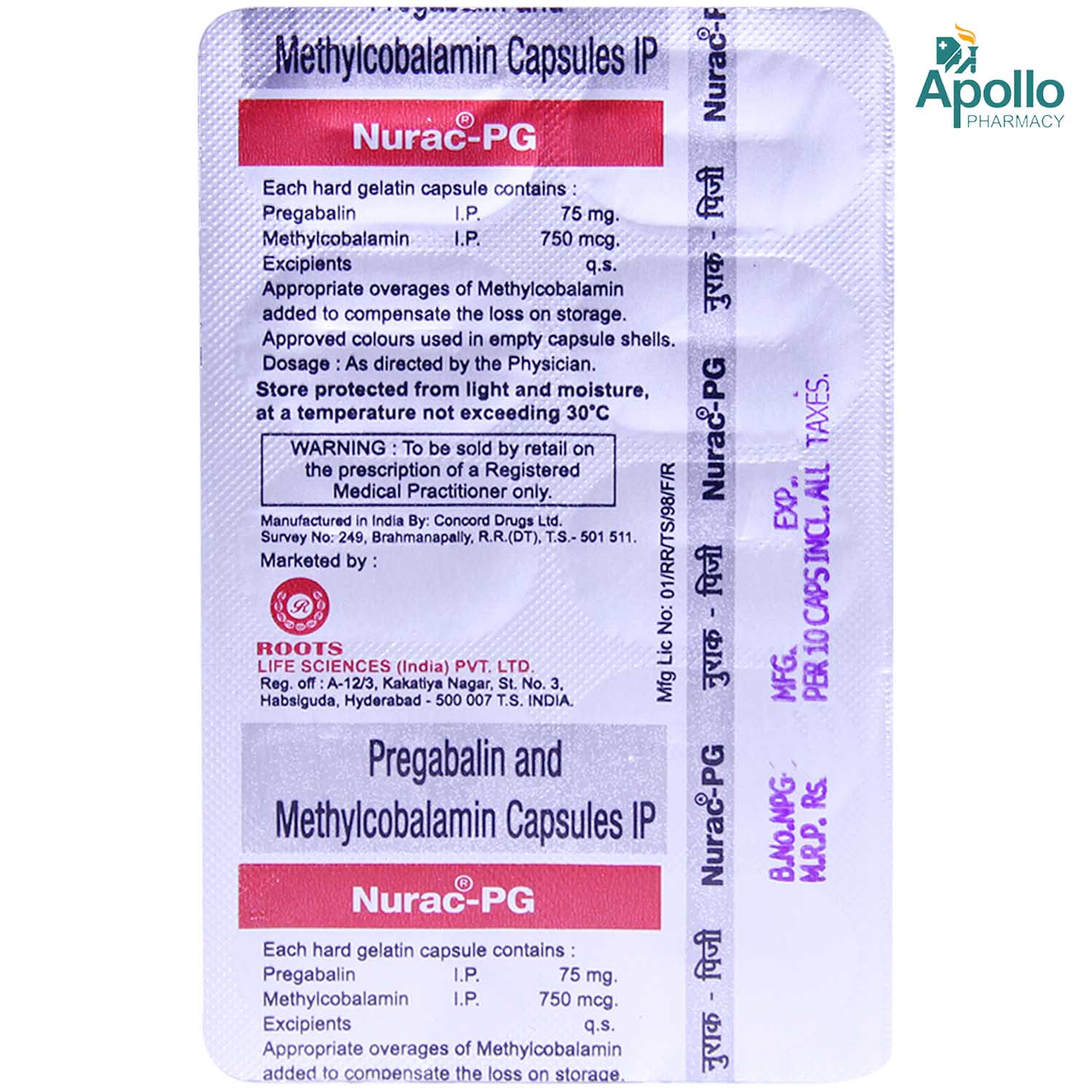 Nurac-PG Capsule 10's, Pack of 10 Nurac-PG Capsule 10's, Pack of 10