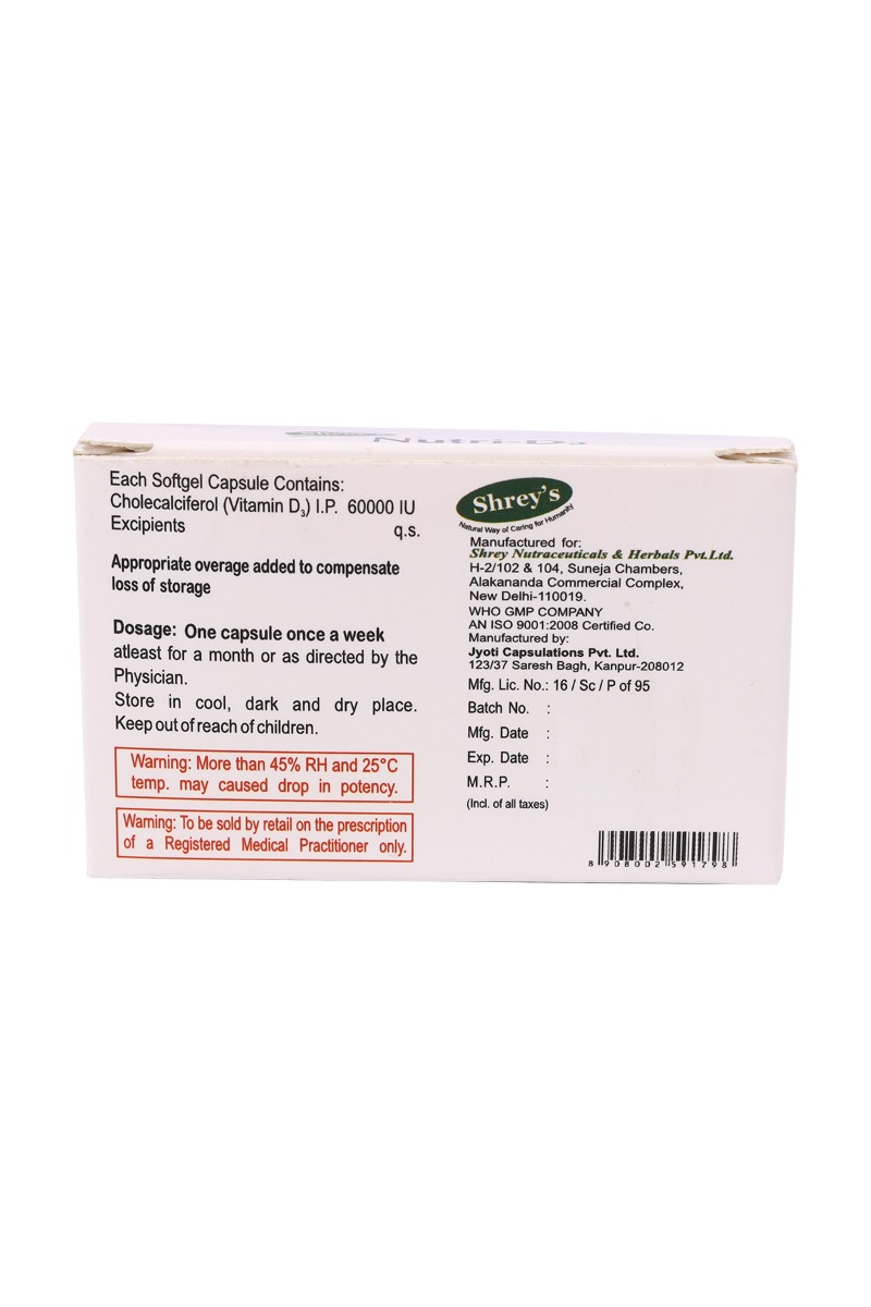 Nutri-D3 Capsule 4's, Pack of 4 Nutri-D3 Capsule 4's, Pack of 4