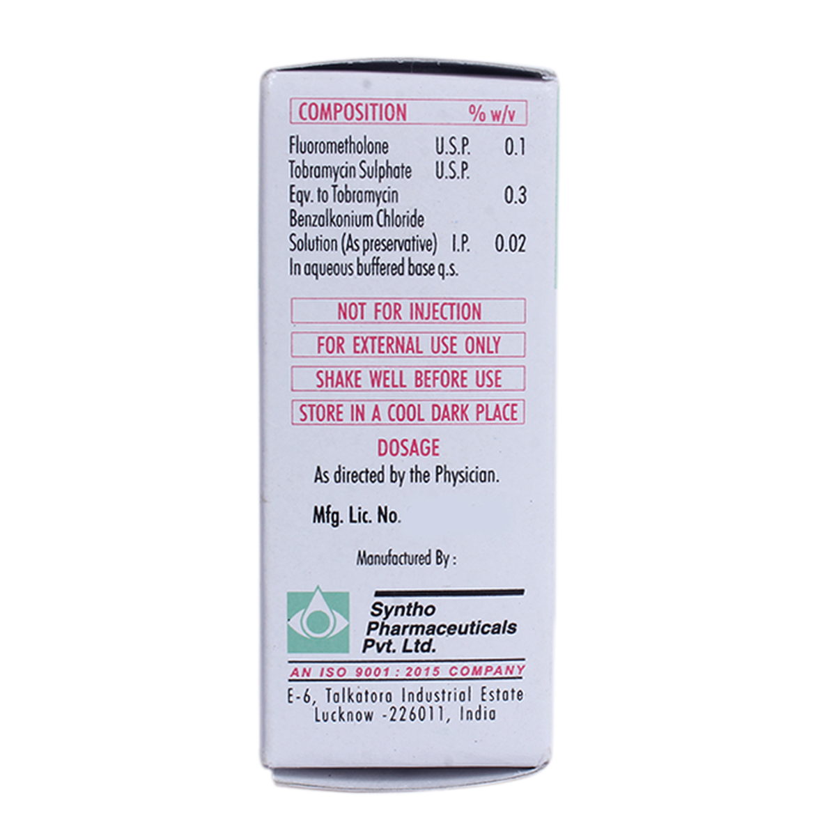 OBRA F EYE DROPS 5ML, Pack of 1 OBRA F EYE DROPS 5ML, Pack of 1