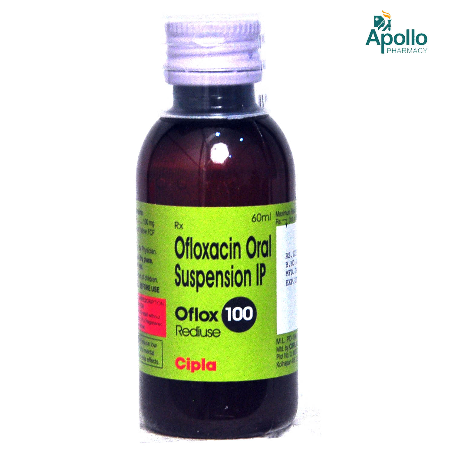 Oflox 100 Rediuse Oral Suspension 60 ml, Pack of 1 Suspension Oflox 100 Rediuse Oral Suspension 60 ml, Pack of 1 Suspension