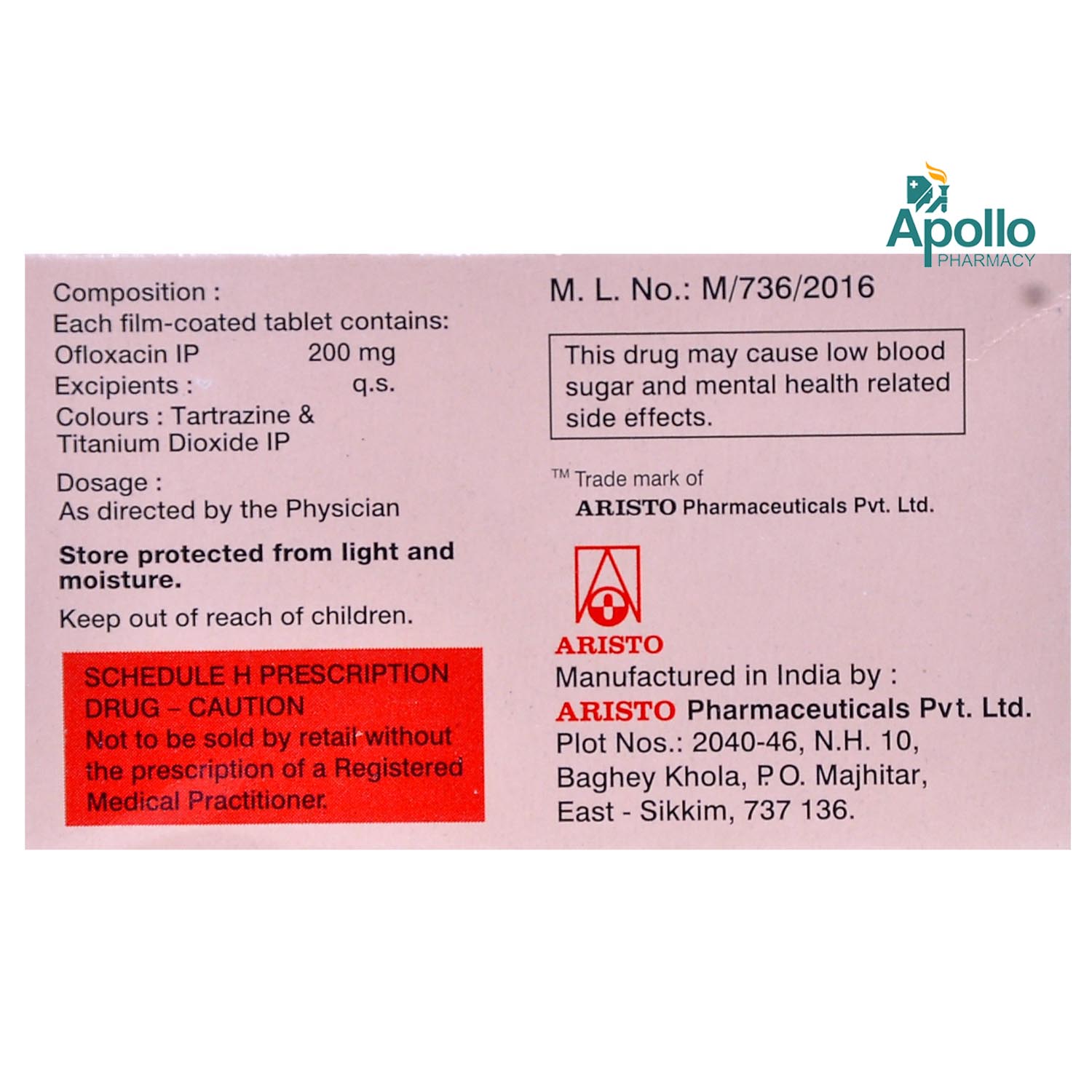 OFLER 200MG TABLET, Pack of 10 TABLETS OFLER 200MG TABLET, Pack of 10 TABLETS