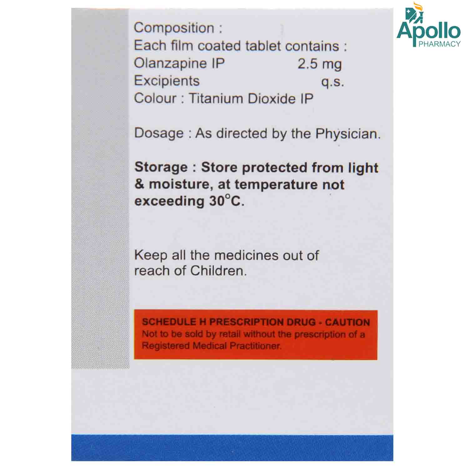 Olanex 2.5 Tablet 10's, Pack of 10 TABLETS Olanex 2.5 Tablet 10's, Pack of 10 TABLETS