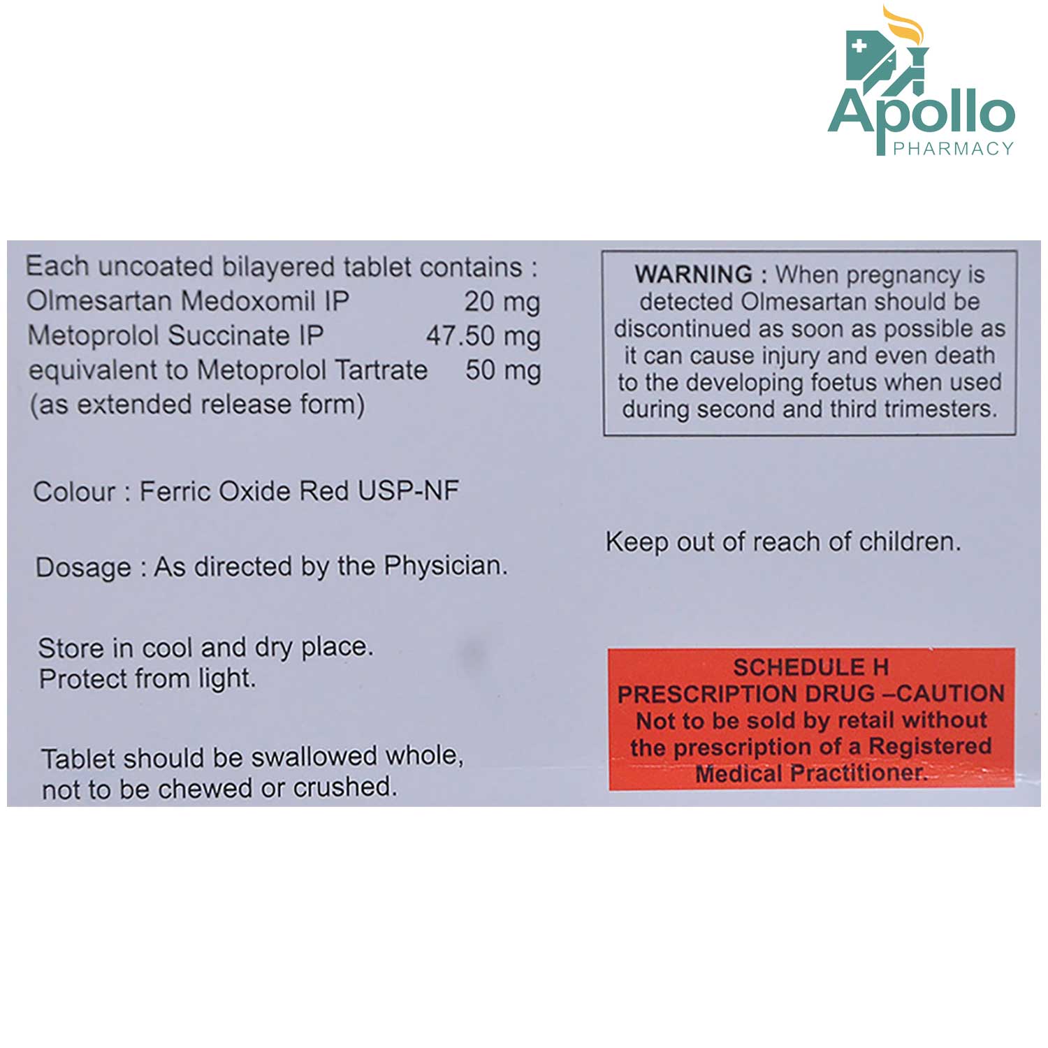 Olmesar-M 50 Tablet 10's, Pack of 10 TabletS Olmesar-M 50 Tablet 10's, Pack of 10 TabletS