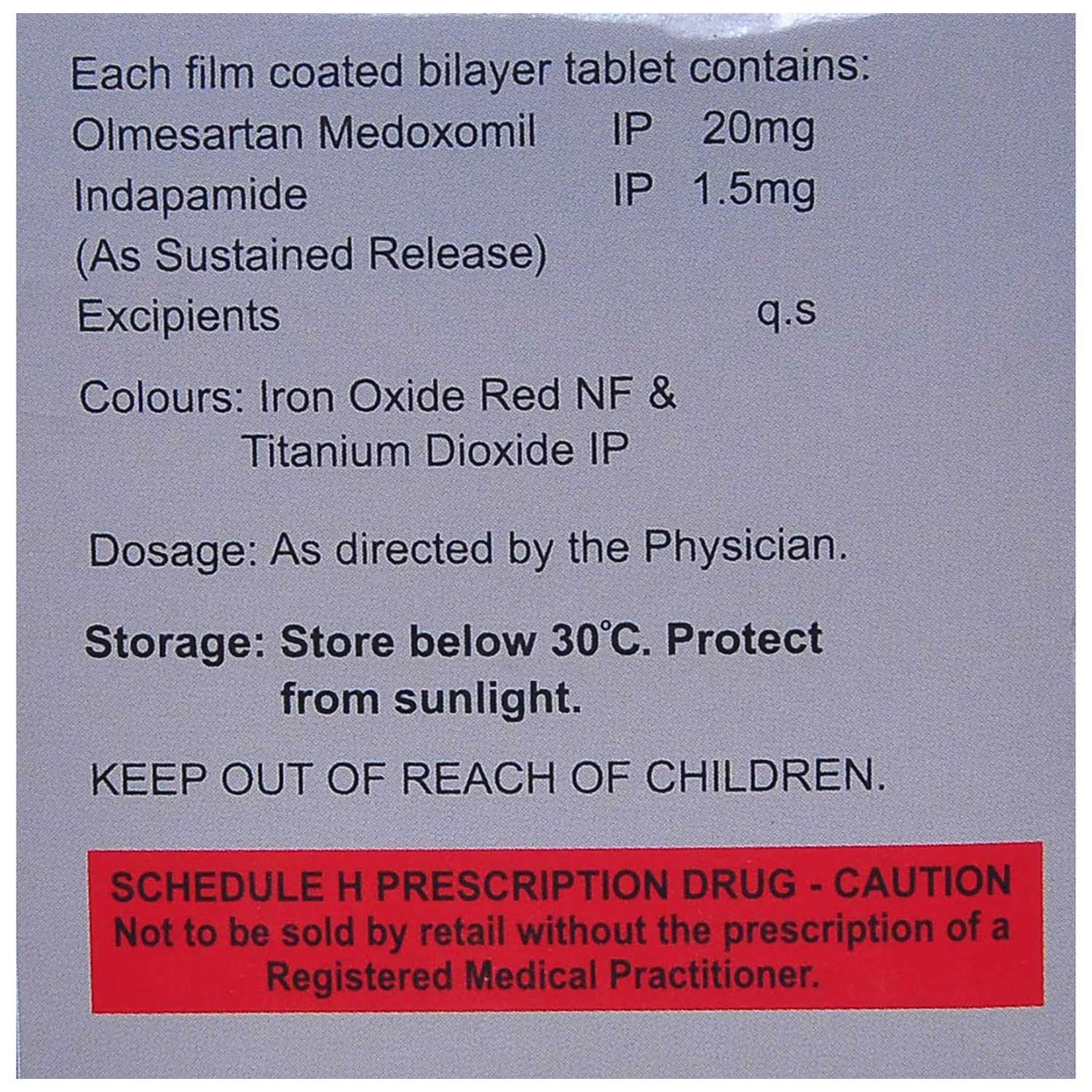 Olmy-D 20 Tablet 10's, Pack of 10 TABLETS Olmy-D 20 Tablet 10's, Pack of 10 TABLETS