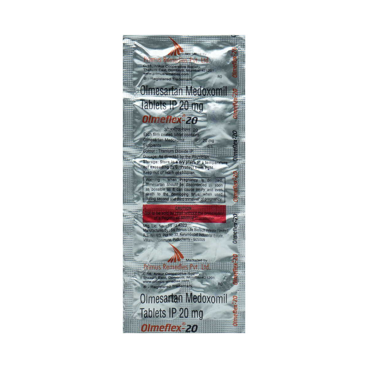 Olmeflex 20 mg Tablet 10's Olmeflex 20 mg Tablet 10's