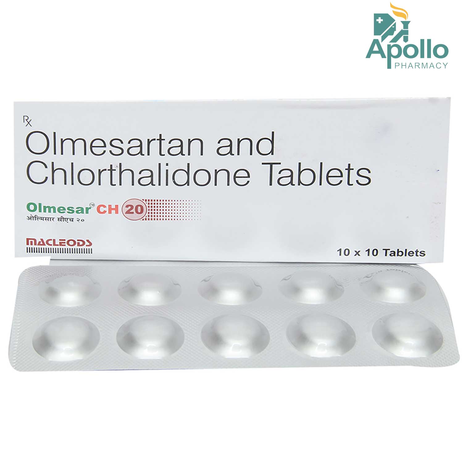 Olmesar CH 20 mg/12.5 mg Tablet 10's, Pack of 10 TABLETS Olmesar CH 20 mg/12.5 mg Tablet 10's, Pack of 10 TABLETS