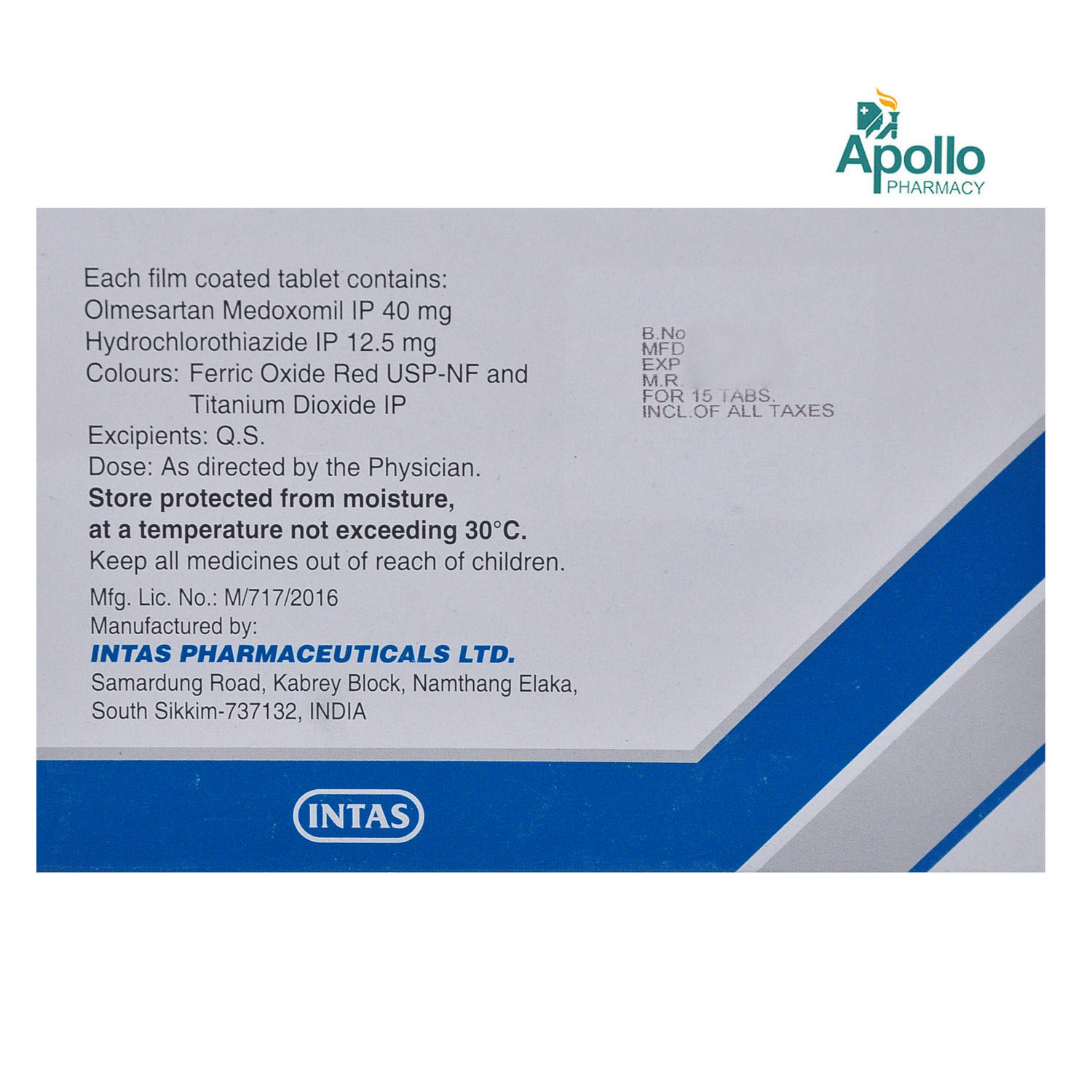 Olmark-H 40 Tablet 15's, Pack of 15 TABLETS Olmark-H 40 Tablet 15's, Pack of 15 TABLETS