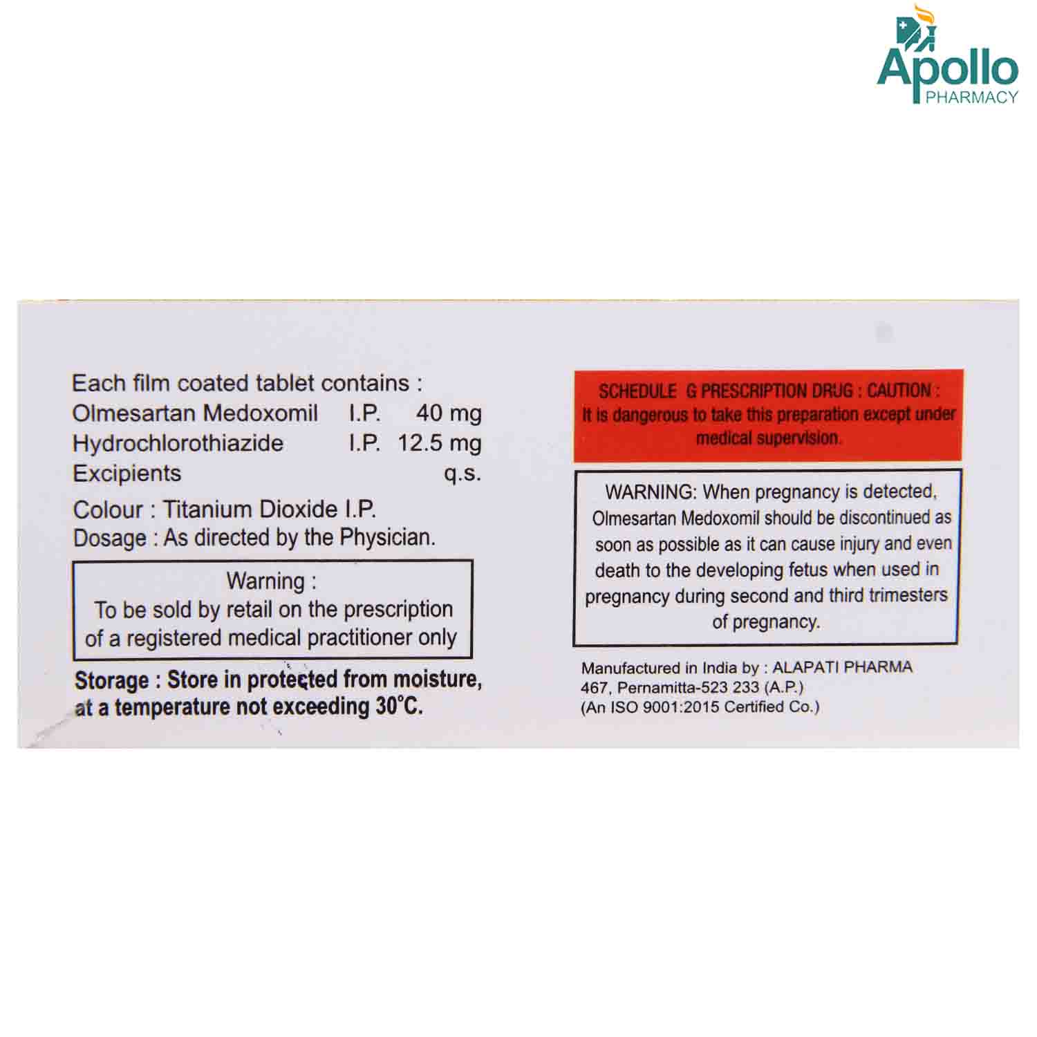 Olsart-H 40 mg Tablet 10's, Pack of 10 TabletS Olsart-H 40 mg Tablet 10's, Pack of 10 TabletS