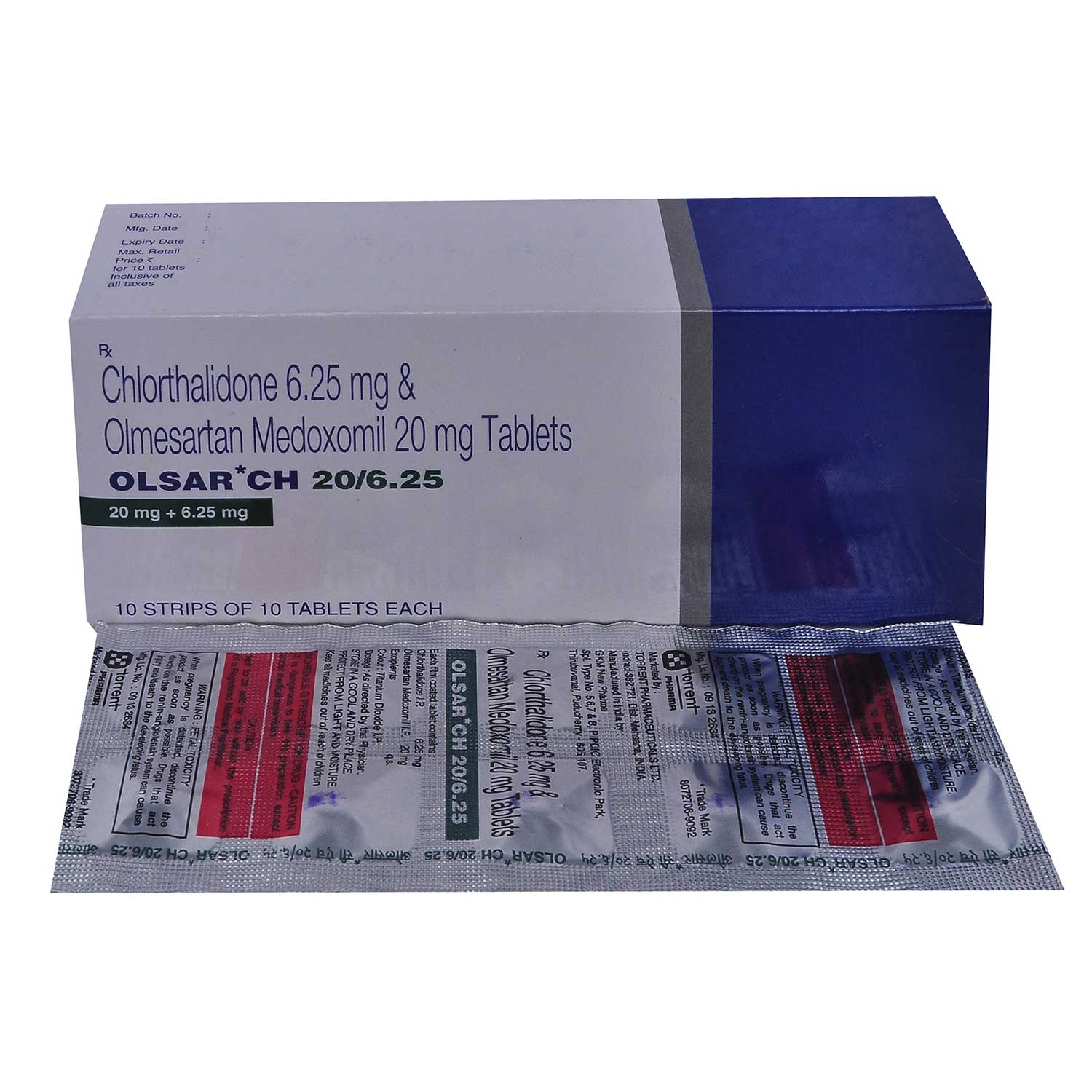 Olsar CH 20 mg/6.25 mg Tablet 10's, Pack of 10 TABLETS Olsar CH 20 mg/6.25 mg Tablet 10's, Pack of 10 TABLETS