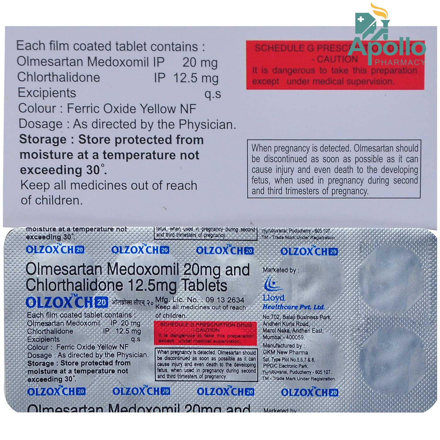 Olzox CH 20 Tablet 10's, Pack of 10 TABLETS Olzox CH 20 Tablet 10's, Pack of 10 TABLETS