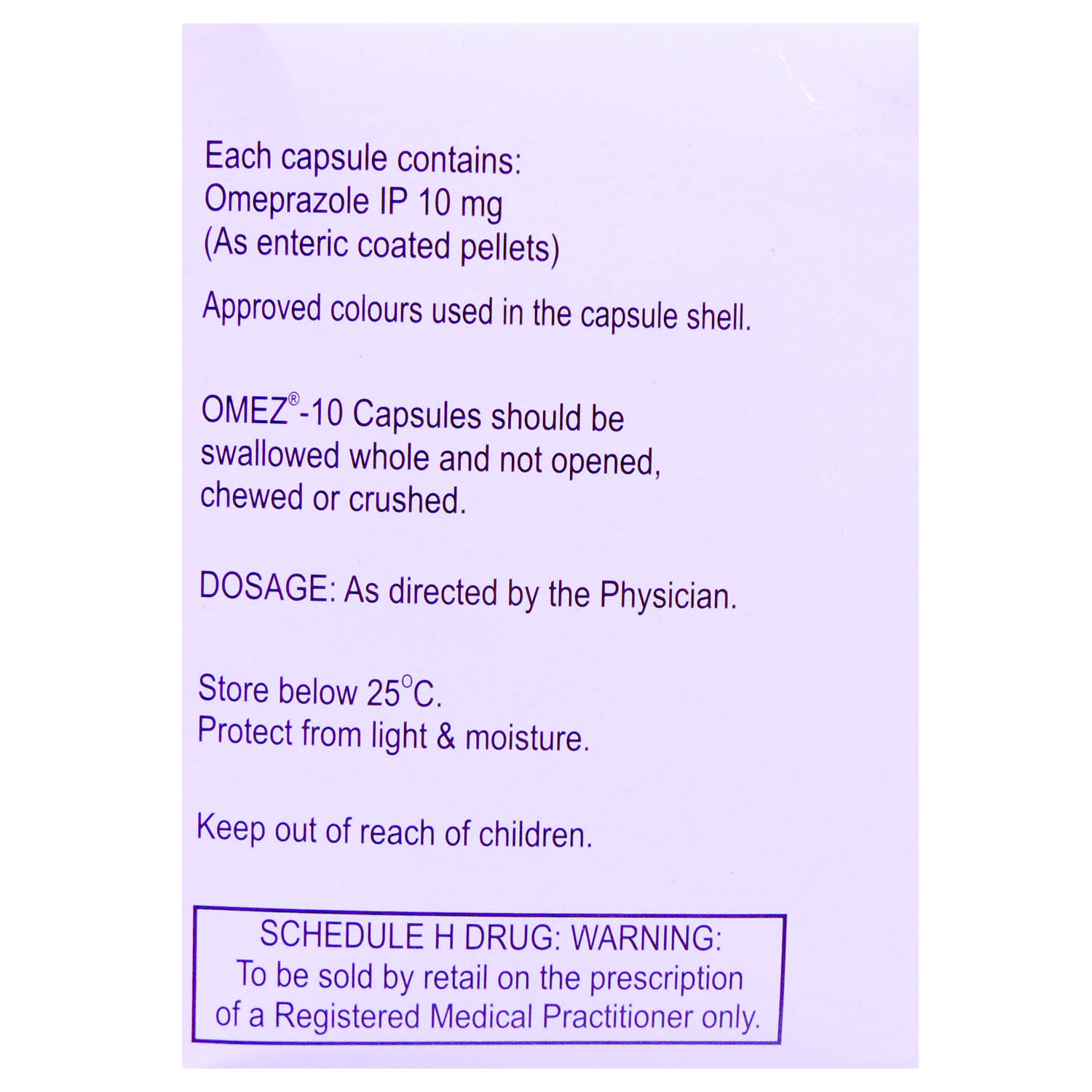 Omez 10 Capsule 15's, Pack of 15 CAPSULES Omez 10 Capsule 15's, Pack of 15 CAPSULES