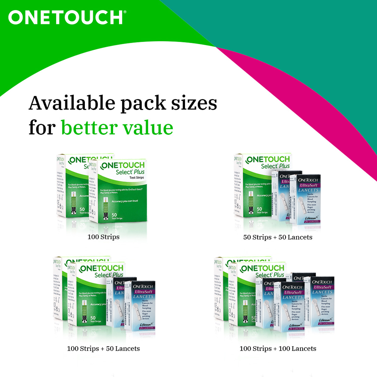 OneTouch Select Plus Test Strips, 50 Count, Pack of 1 OneTouch Select Plus Test Strips, 50 Count, Pack of 1