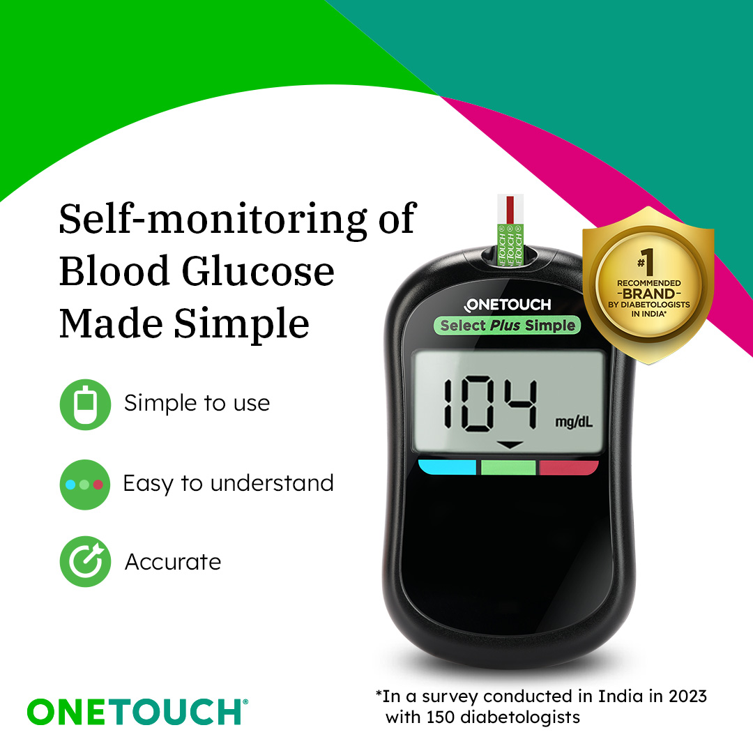 OneTouch Select Plus Simple Glucometer (Free 10 strips + Lancing Device + 25 Lancets), 1 Kit, Pack of 1 OneTouch Select Plus Simple Glucometer (Free 10 strips + Lancing Device + 25 Lancets), 1 Kit, Pack of 1
