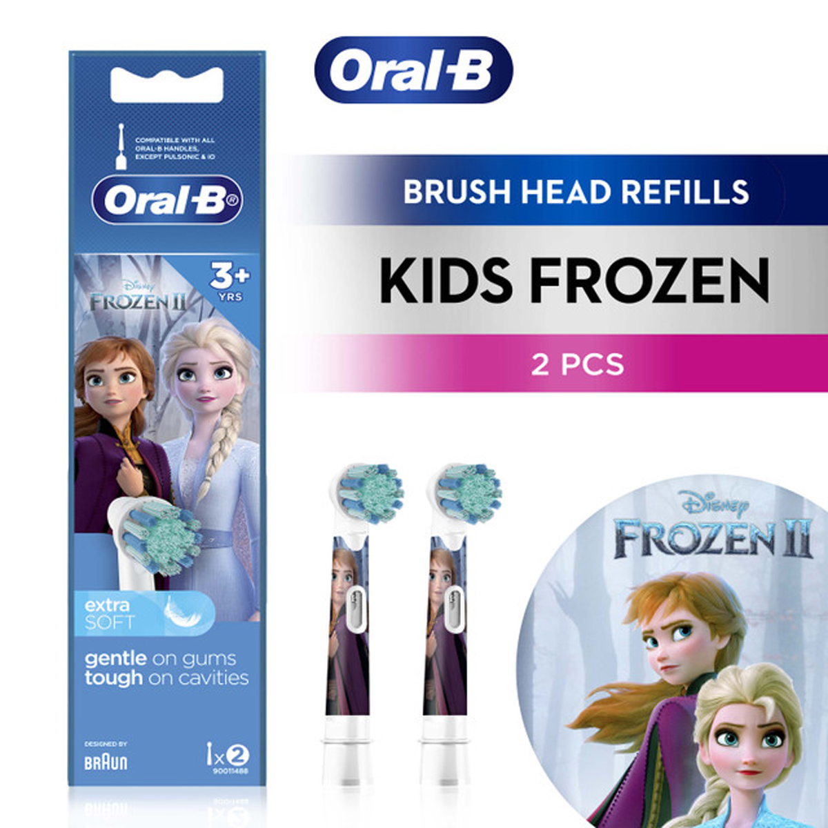 Oral-B Disney Frozen 3+ Years Brush Head, 2 Count, Pack of 1 Oral-B Disney Frozen 3+ Years Brush Head, 2 Count, Pack of 1