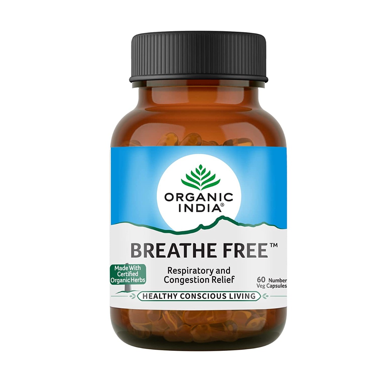 Organic India Breathe Free, 60 Capsules, Pack of 1 Organic India Breathe Free, 60 Capsules, Pack of 1