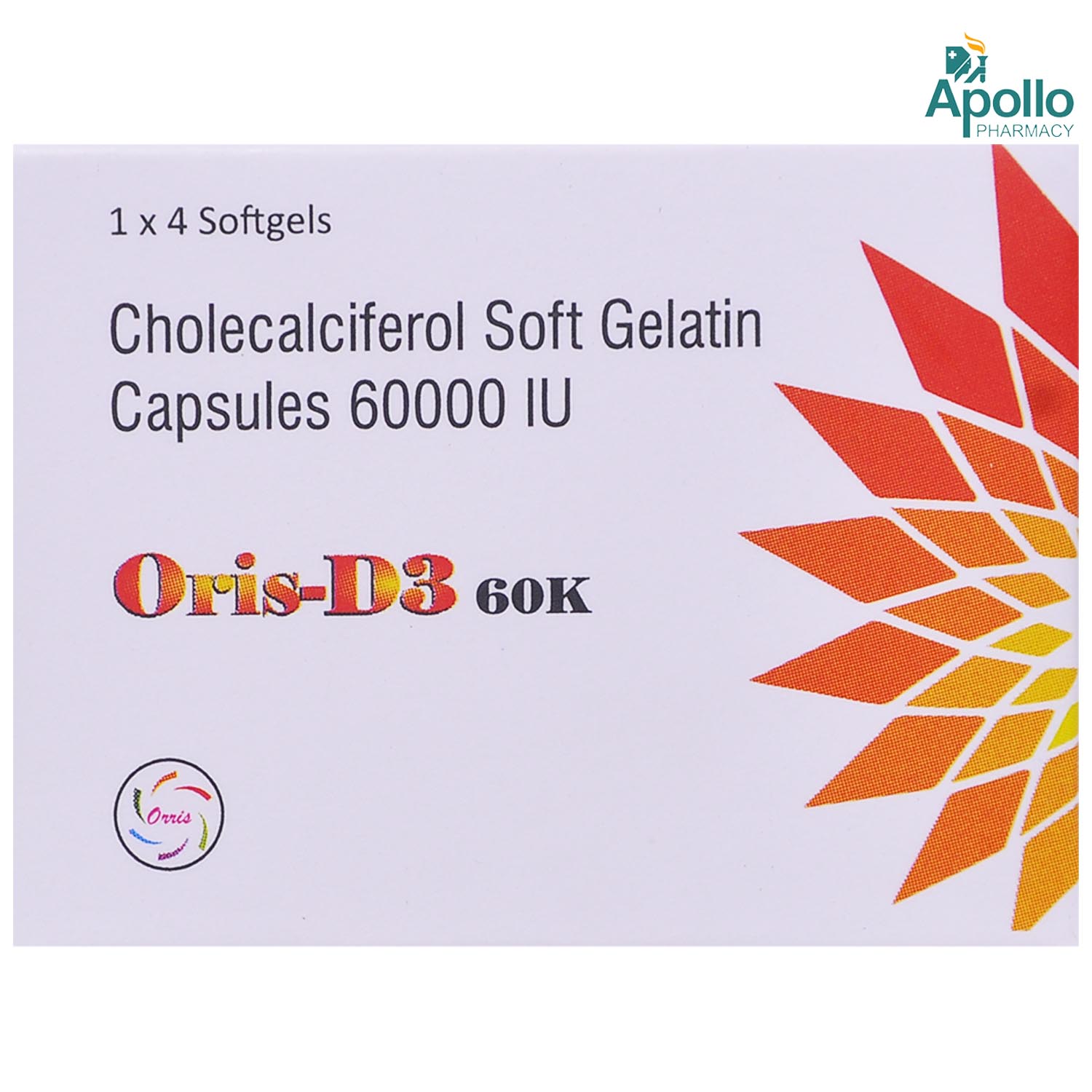 Oris-D3 60K Capsule 4's, Pack of 4 Oris-D3 60K Capsule 4's, Pack of 4