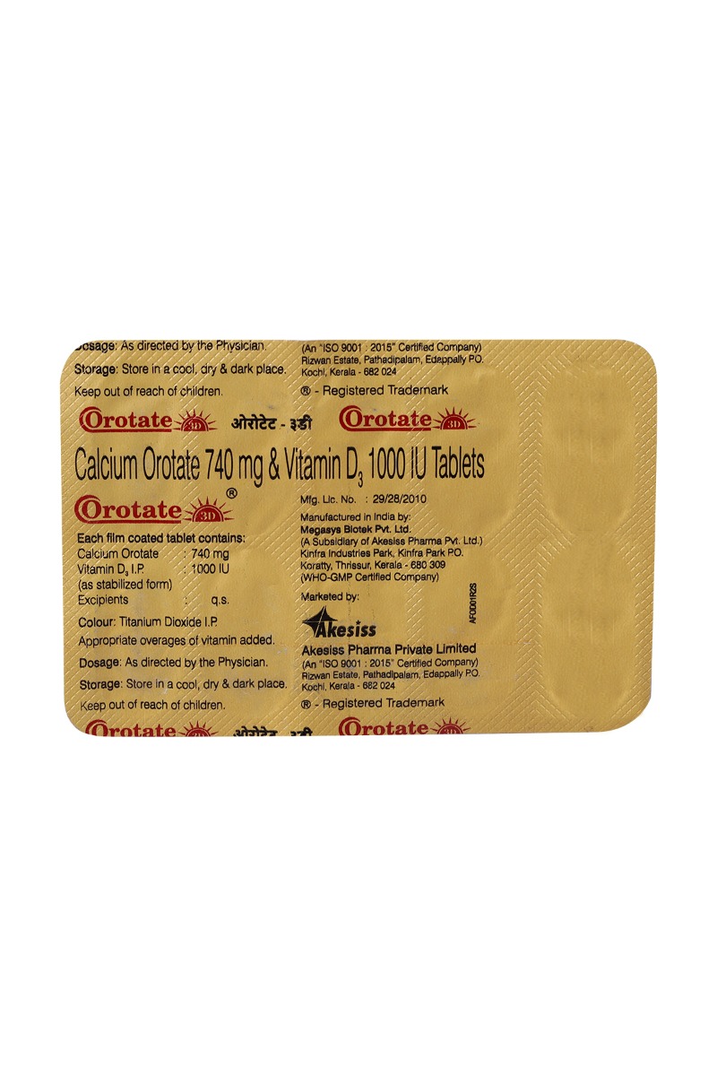 Orotate Tablet 10's, Pack of 10 TabletS Orotate Tablet 10's, Pack of 10 TabletS
