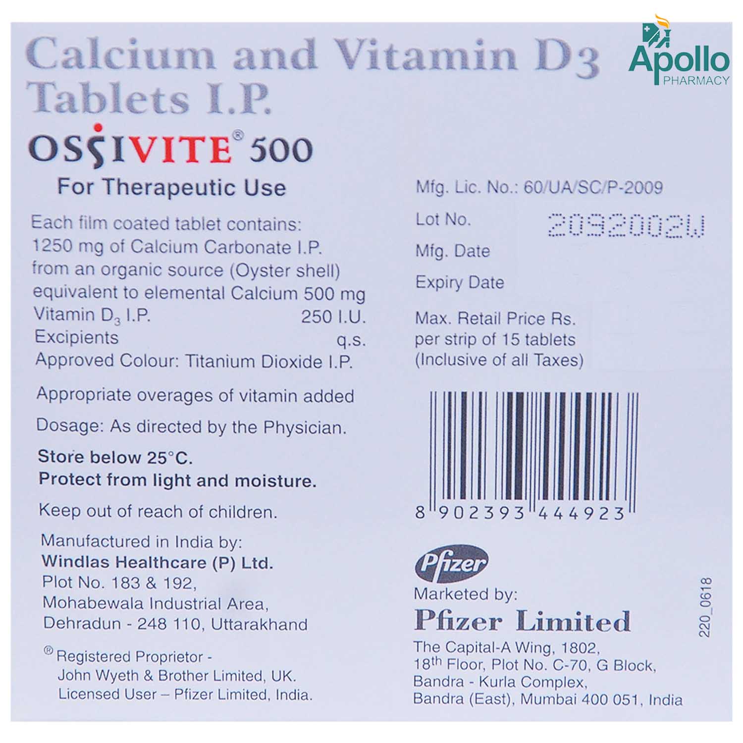 Ossivite 500 Tablet 15's, Pack of 15 Ossivite 500 Tablet 15's, Pack of 15