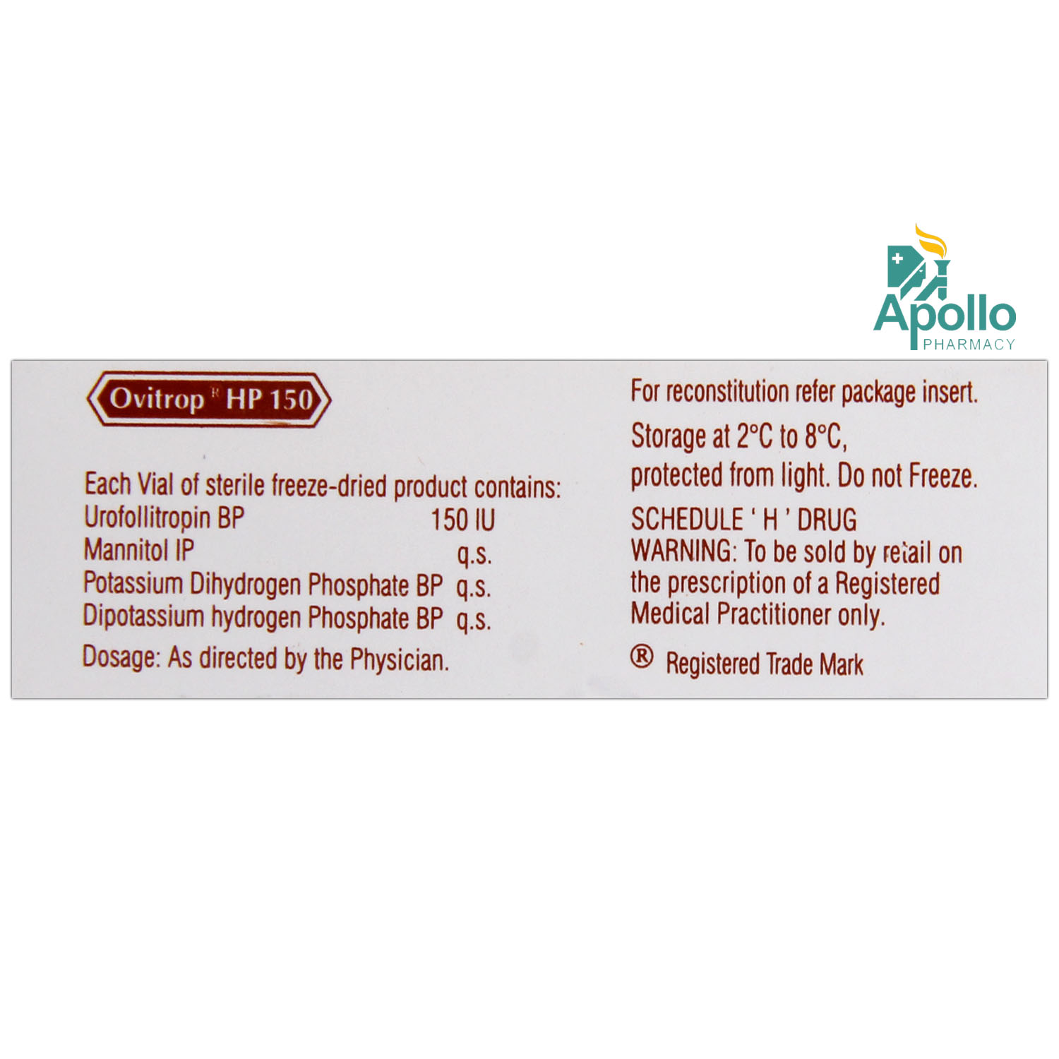 OVITROP HP 150IU INJECTION, Pack of 1 INJECTION OVITROP HP 150IU INJECTION, Pack of 1 INJECTION