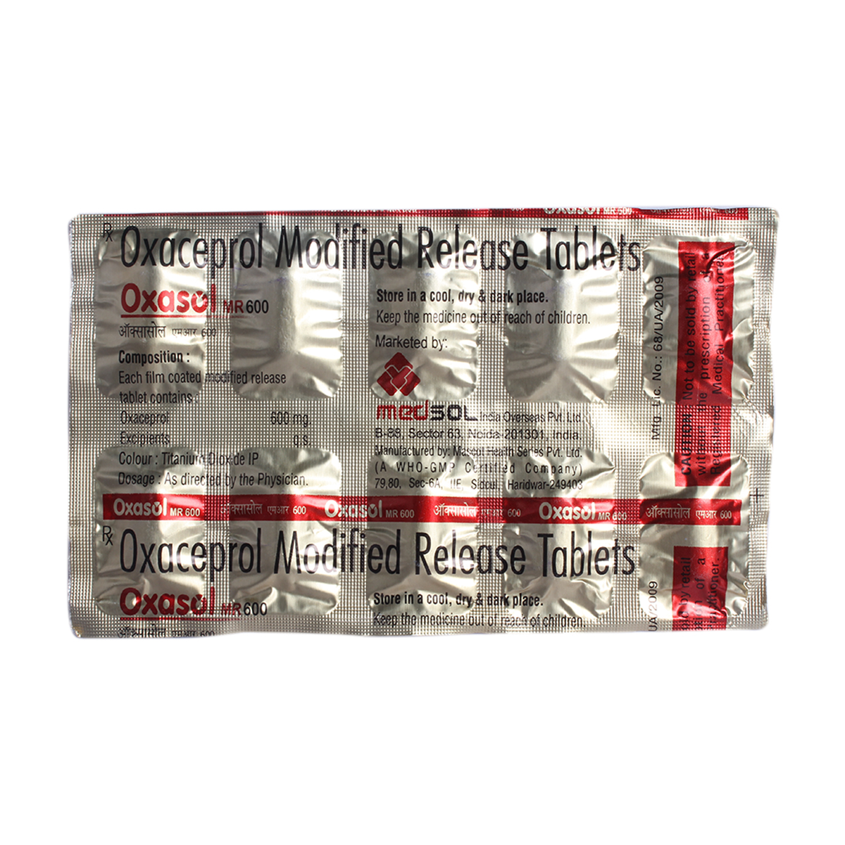 Oxasol MR 600 Tablet 10's, Pack of 10 TABLETS Oxasol MR 600 Tablet 10's, Pack of 10 TABLETS