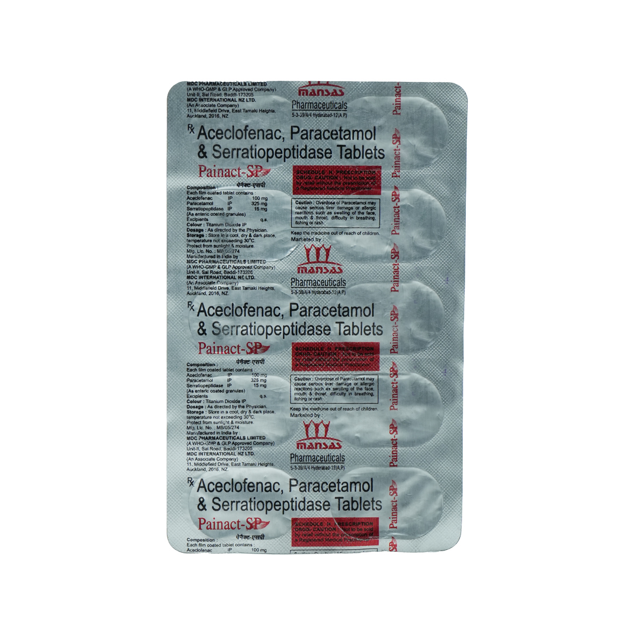 PAINACT SP TABLET, Pack of 10 TABLETS PAINACT SP TABLET, Pack of 10 TABLETS
