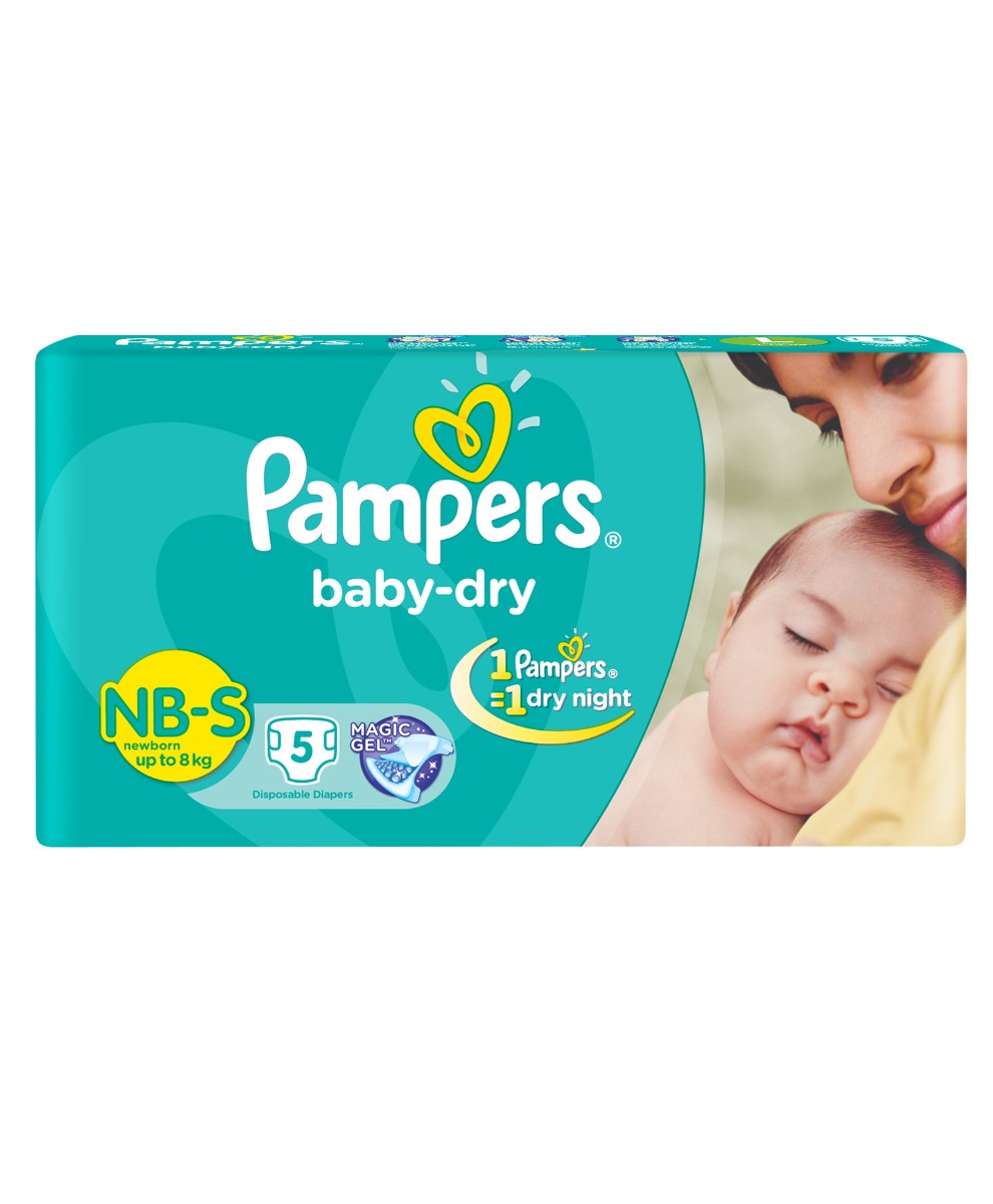 Pampers Baby Dry Diaper Pants New Born, 5 Count, Pack of 1