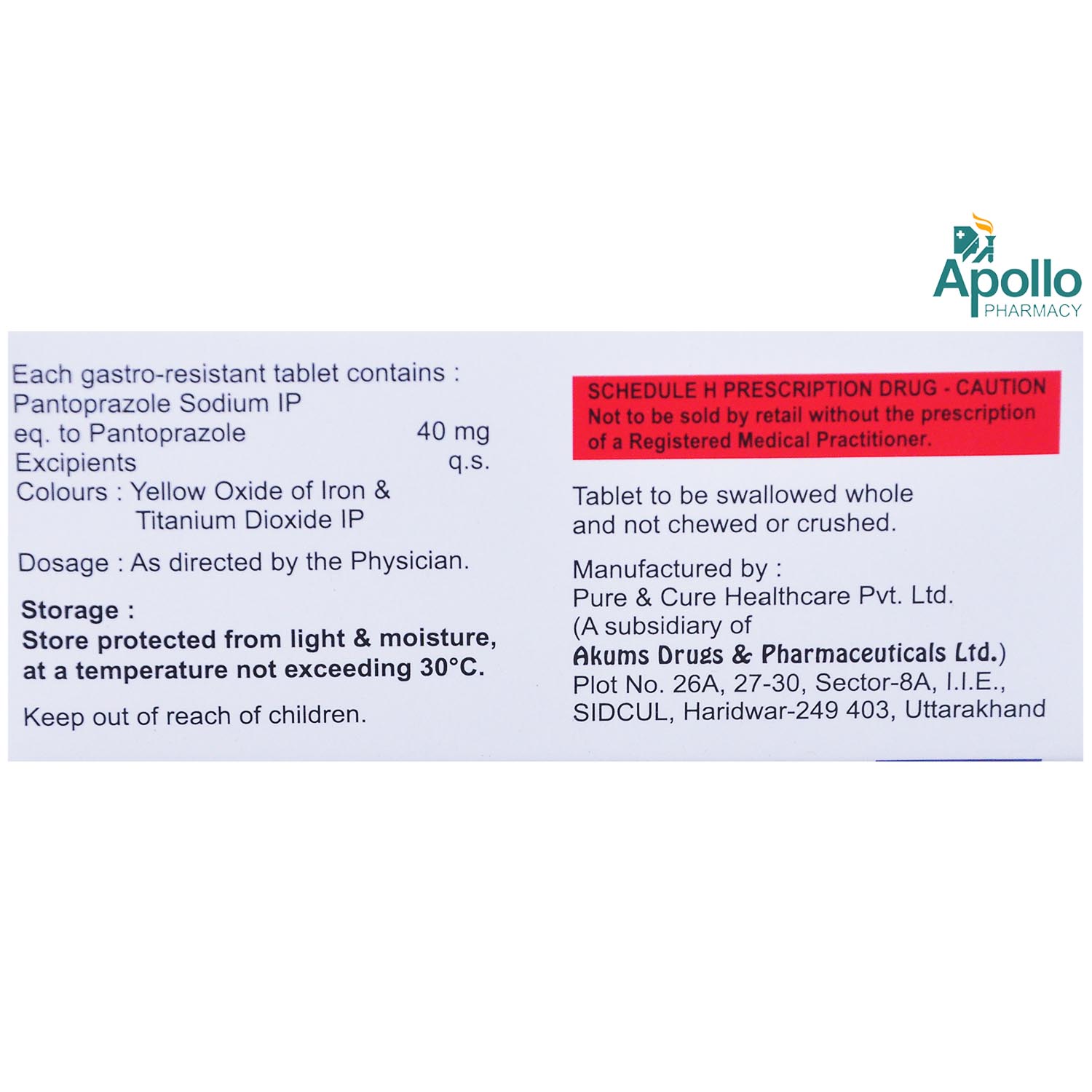 Panfirst 40 mg Tablet 10's, Pack of 10 TABLETS Panfirst 40 mg Tablet 10's, Pack of 10 TABLETS