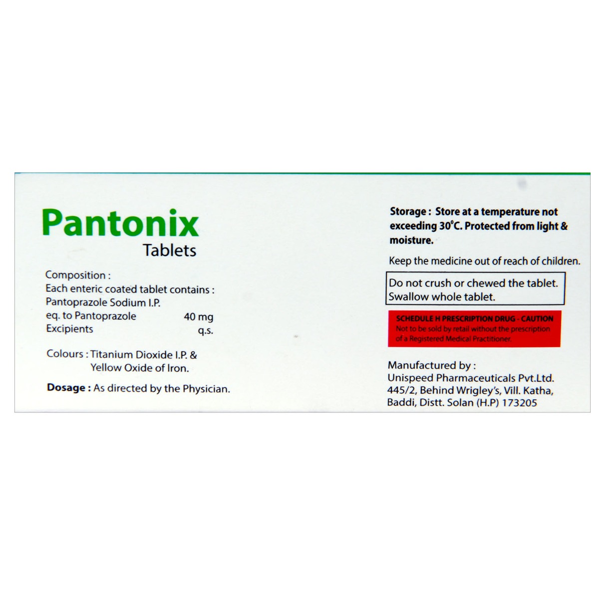 Pantonix 40 mg Tablet 10's, Pack of 10 TABLETS Pantonix 40 mg Tablet 10's, Pack of 10 TABLETS
