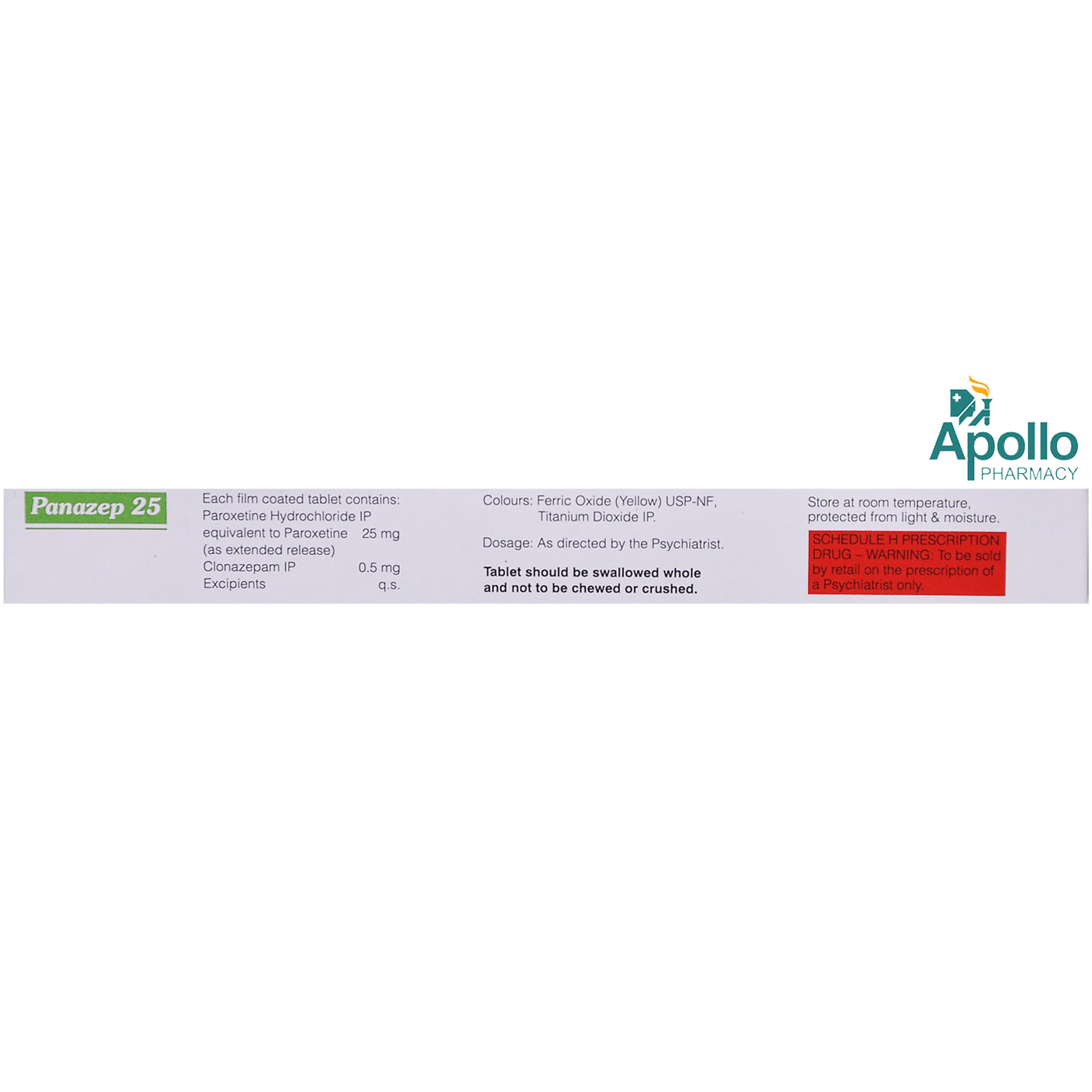 Panazep 25 Tablet 10's, Pack of 10 Panazep 25 Tablet 10's, Pack of 10