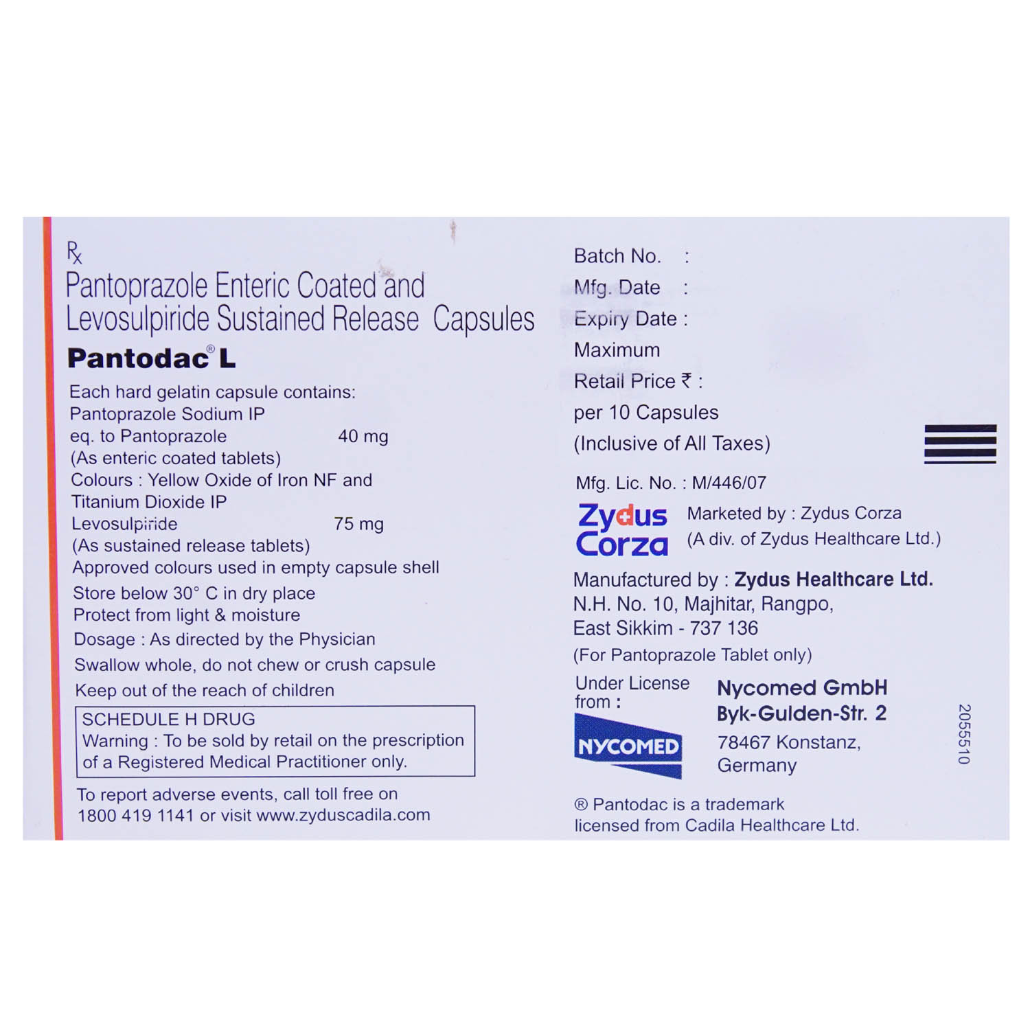 Pantodac L Capsule 10's, Pack of 10 Pantodac L Capsule 10's, Pack of 10