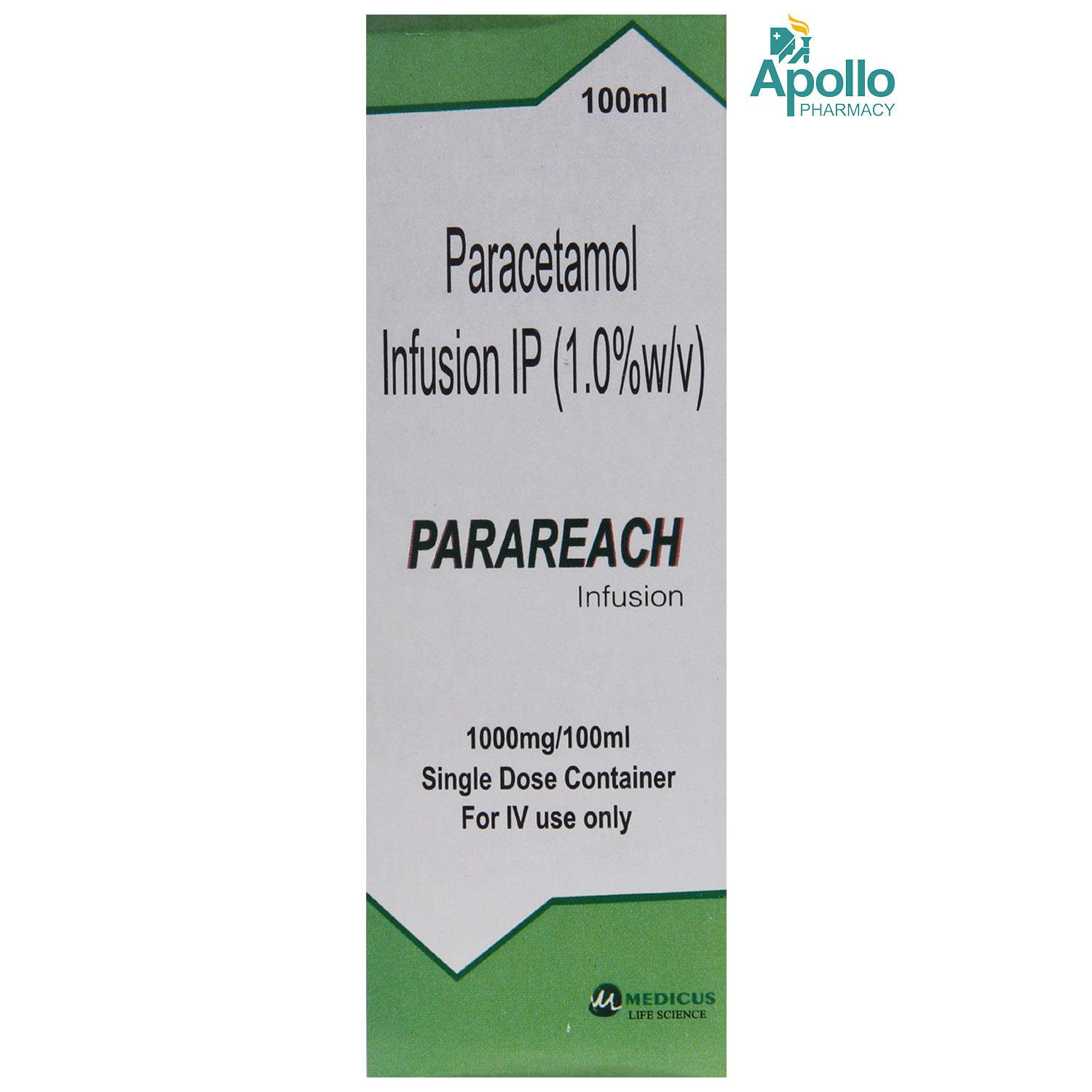 Parareach Iv Vial 1000mg/100ml, Pack of 1 INJECTION Parareach Iv Vial 1000mg/100ml, Pack of 1 INJECTION
