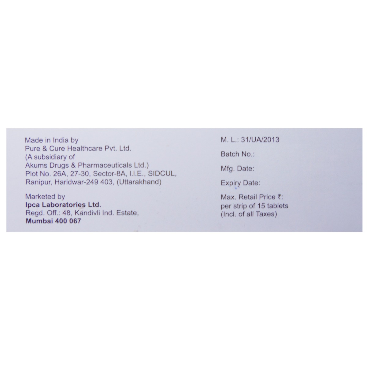 Pari CR Forte Tablet 15's, Pack of 15 TabletS Pari CR Forte Tablet 15's, Pack of 15 TabletS