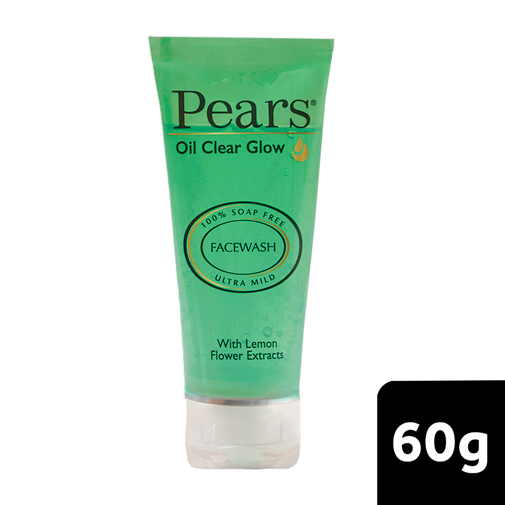 Pears Oil Clear Glow Face Wash 60 gm | With Lemon Flower Extract | Soap Free | For Normal To Oily Skin, Pack of 1 Pears Oil Clear Glow Face Wash 60 gm | With Lemon Flower Extract | Soap Free | For Normal To Oily Skin, Pack of 1