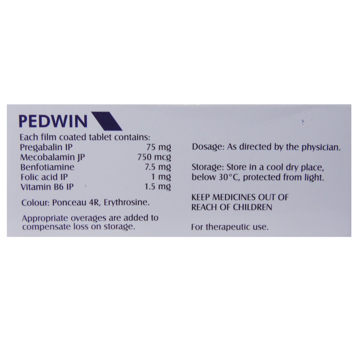 Pedwin Tablet 10's, Pack of 10 Pedwin Tablet 10's, Pack of 10