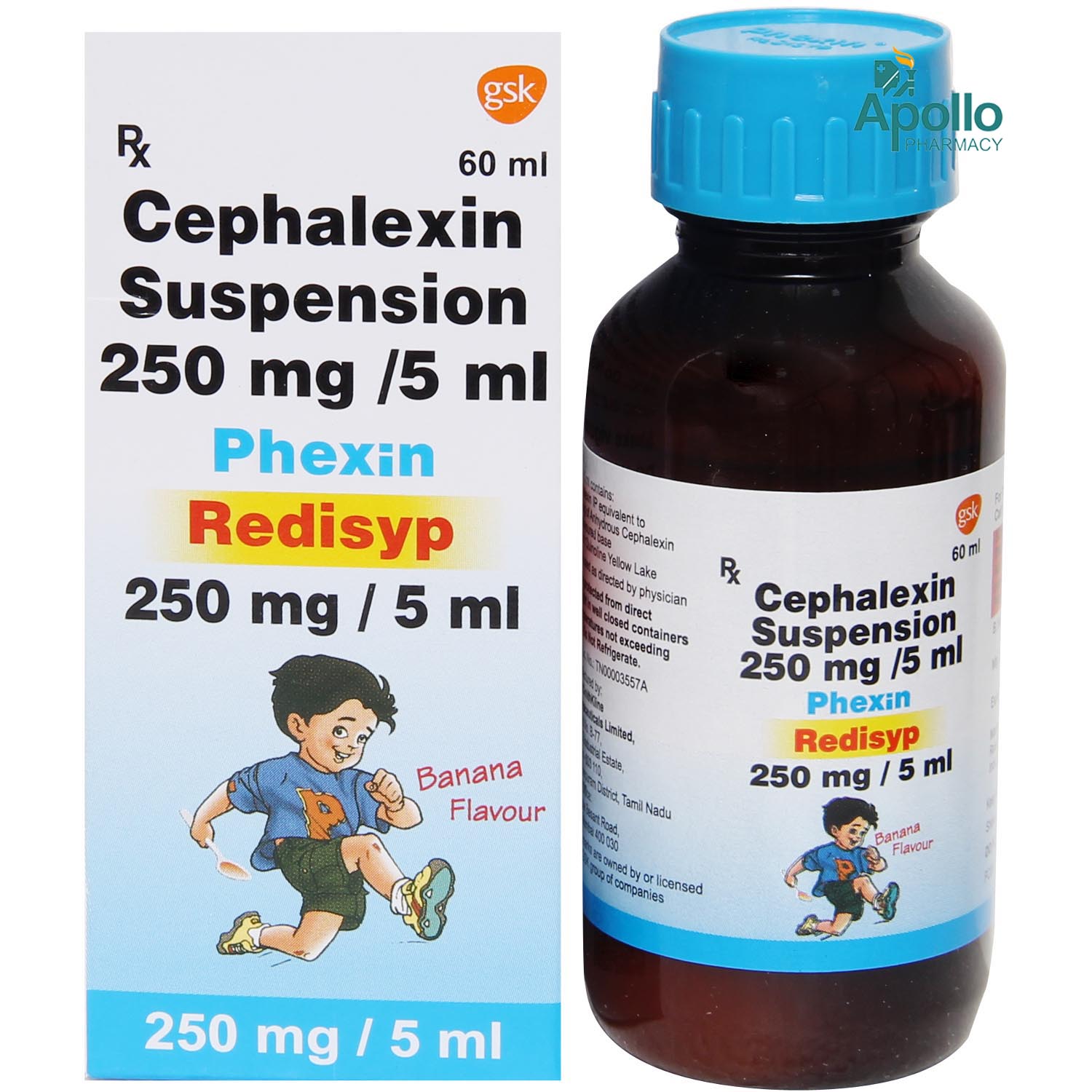 Phexin 250 mg Banana Flavour RediSyrup 60 ml, Pack of 1 Syrup Phexin 250 mg Banana Flavour RediSyrup 60 ml, Pack of 1 Syrup