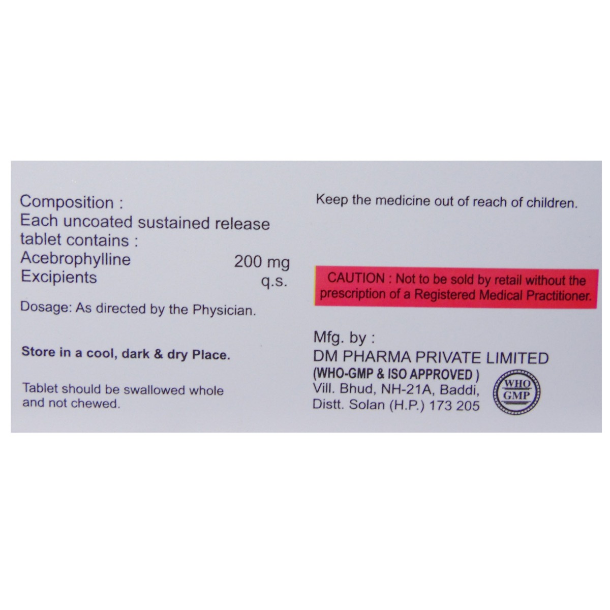 Phylclear 200mg SR Tablet 10's, Pack of 10 TABLETS Phylclear 200mg SR Tablet 10's, Pack of 10 TABLETS