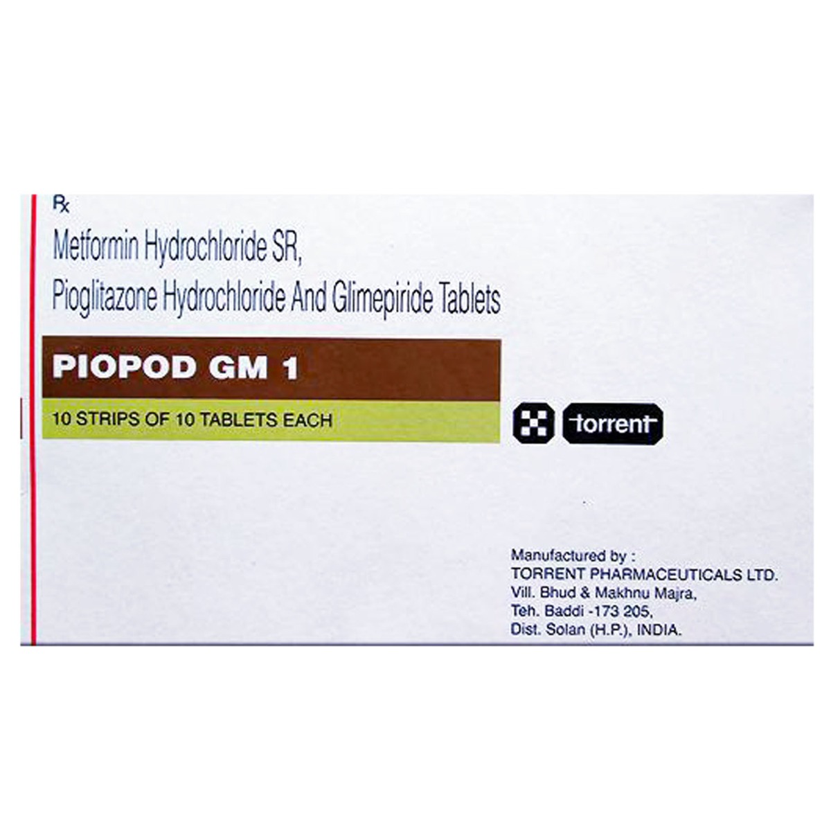 Piopod GM 1 Tablet 10's, Pack of 10 TABLETS Piopod GM 1 Tablet 10's, Pack of 10 TABLETS