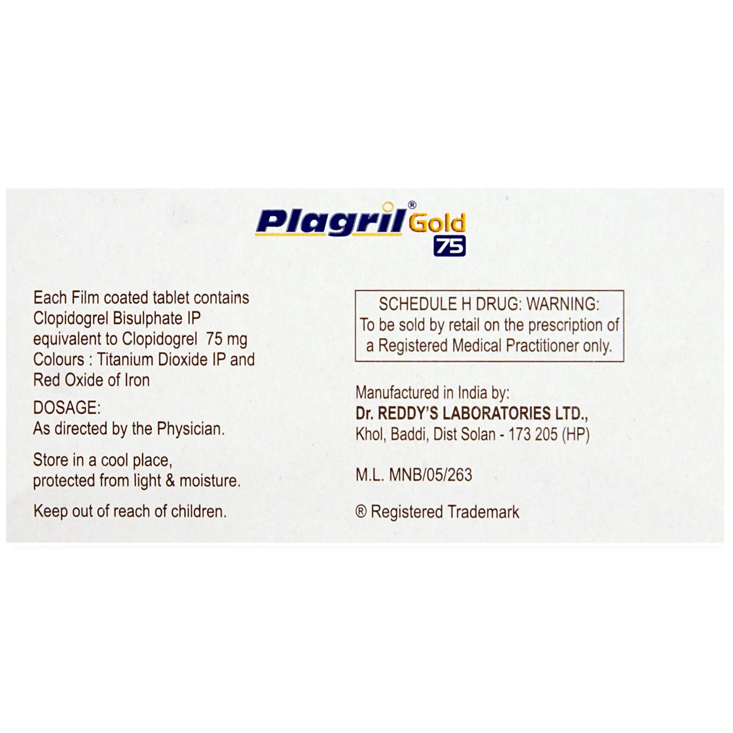 Plagril Gold 75 Tablet 10's, Pack of 10 TABLETS Plagril Gold 75 Tablet 10's, Pack of 10 TABLETS