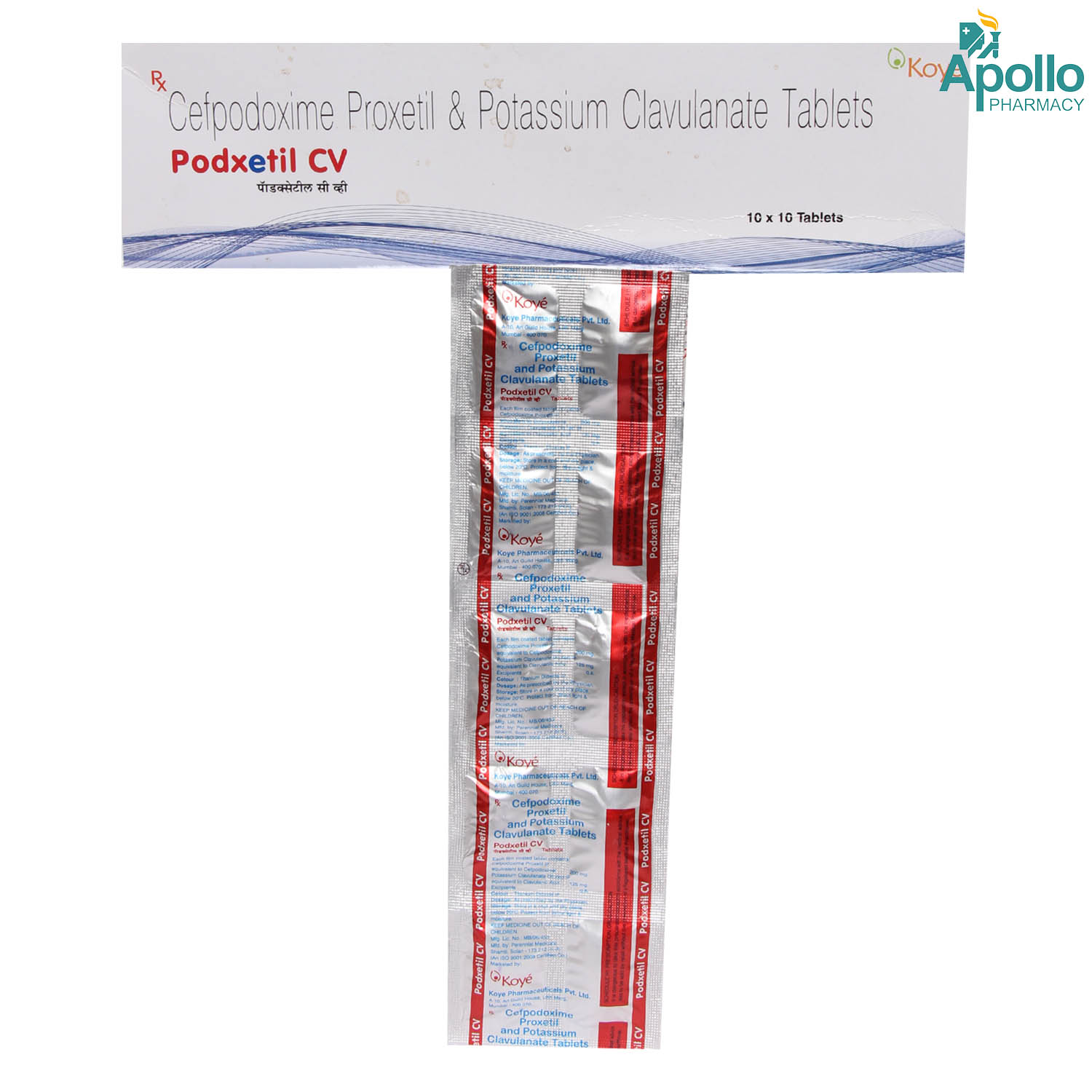 Podxetil CV Tablet 10's, Pack of 10 TABLETS Podxetil CV Tablet 10's, Pack of 10 TABLETS