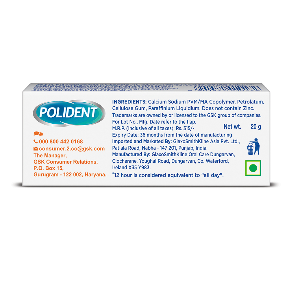 Polident Denture Fixative Cream, 20 gm Price, Uses, Side Effects, Composition Apollo Pharmacy